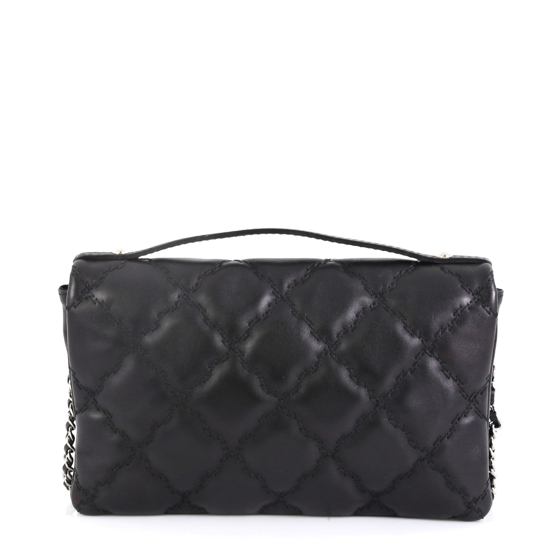 Double Stitch Hamptons Flap Bag Quilted Calfskin Mini