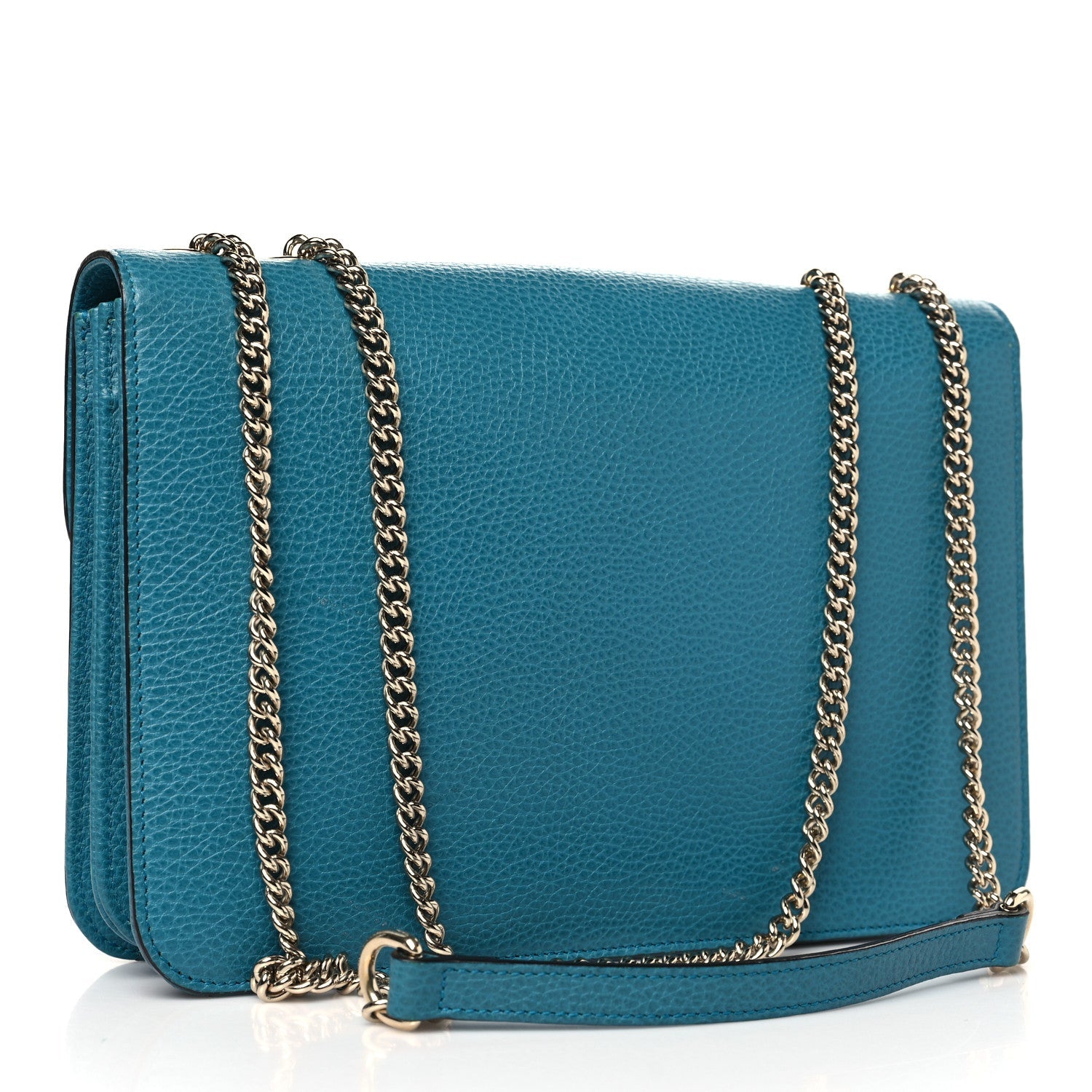 Dollar Calfskin Interlocking G Shoulder Bag Deep Cobalt