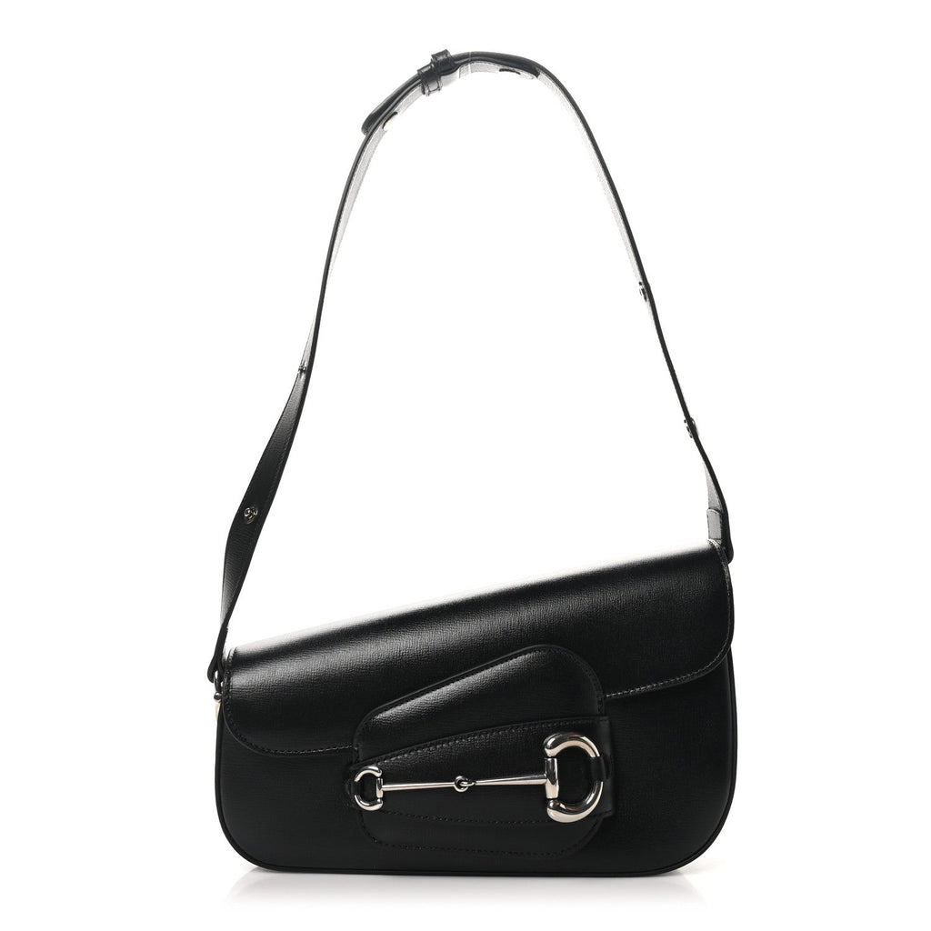 Calfskin Small Horsebit 1955 Asymmetric Shoulder Bag Black