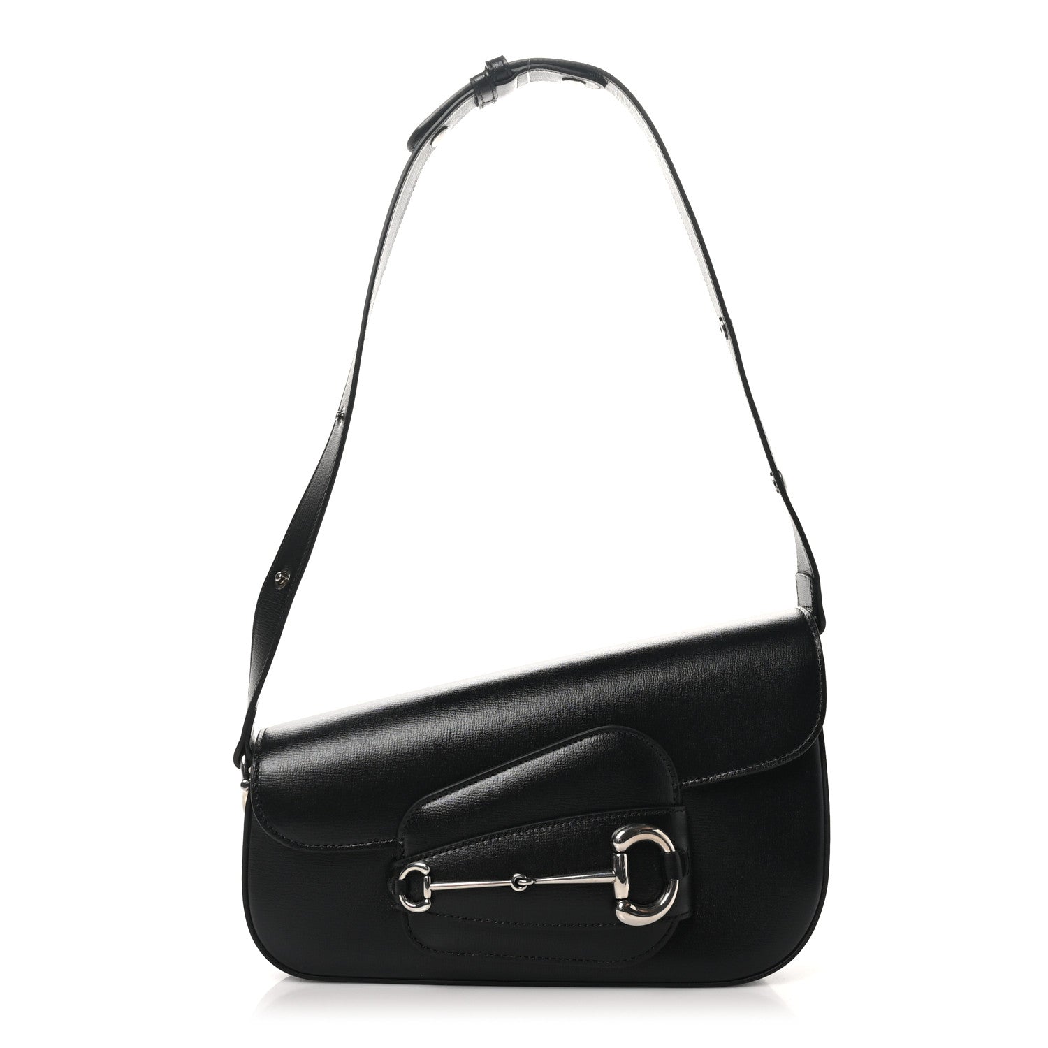 Calfskin Small Horsebit 1955 Asymmetric Shoulder Bag Black