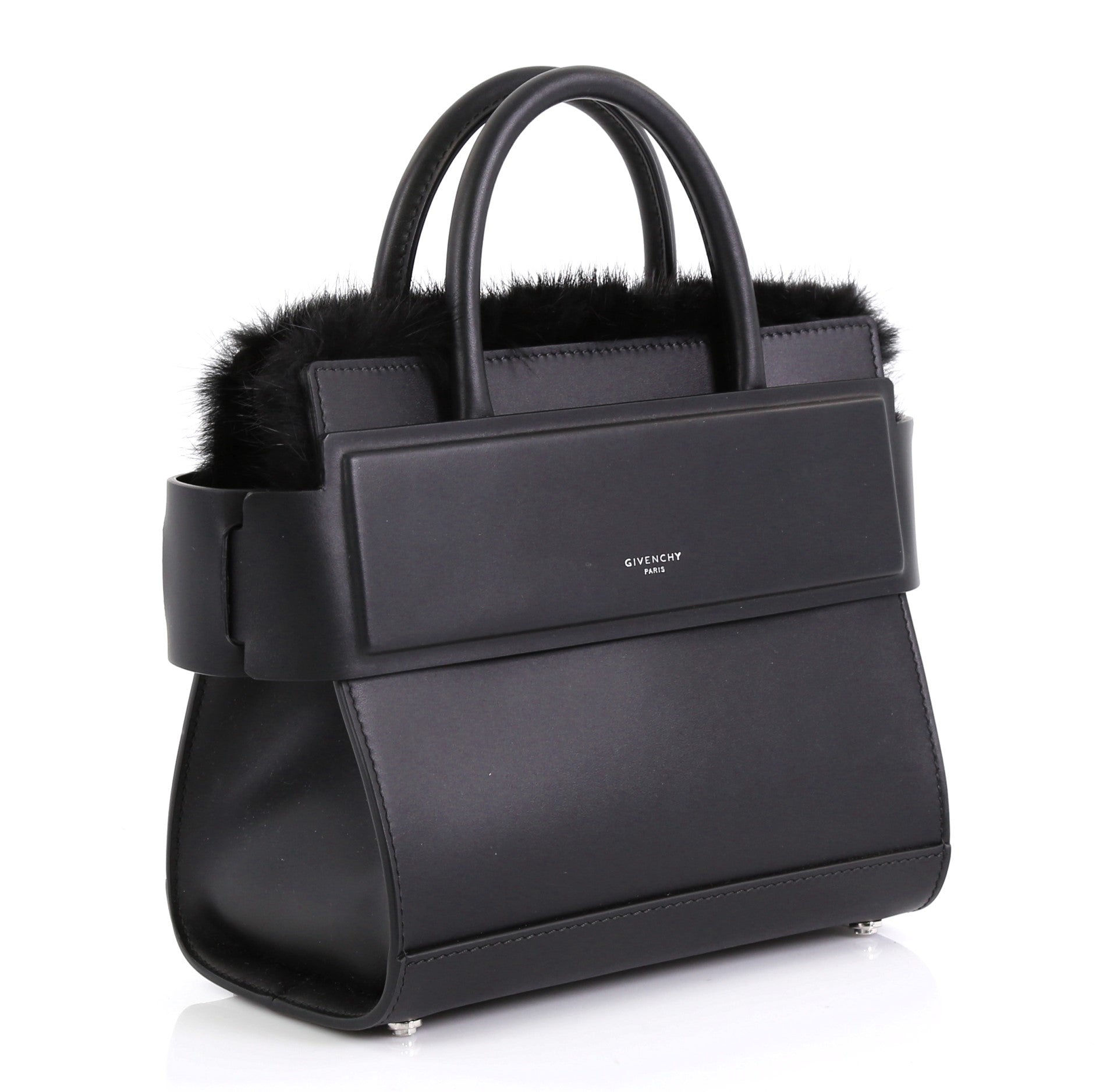 Horizon Satchel Leather with Fur Mini