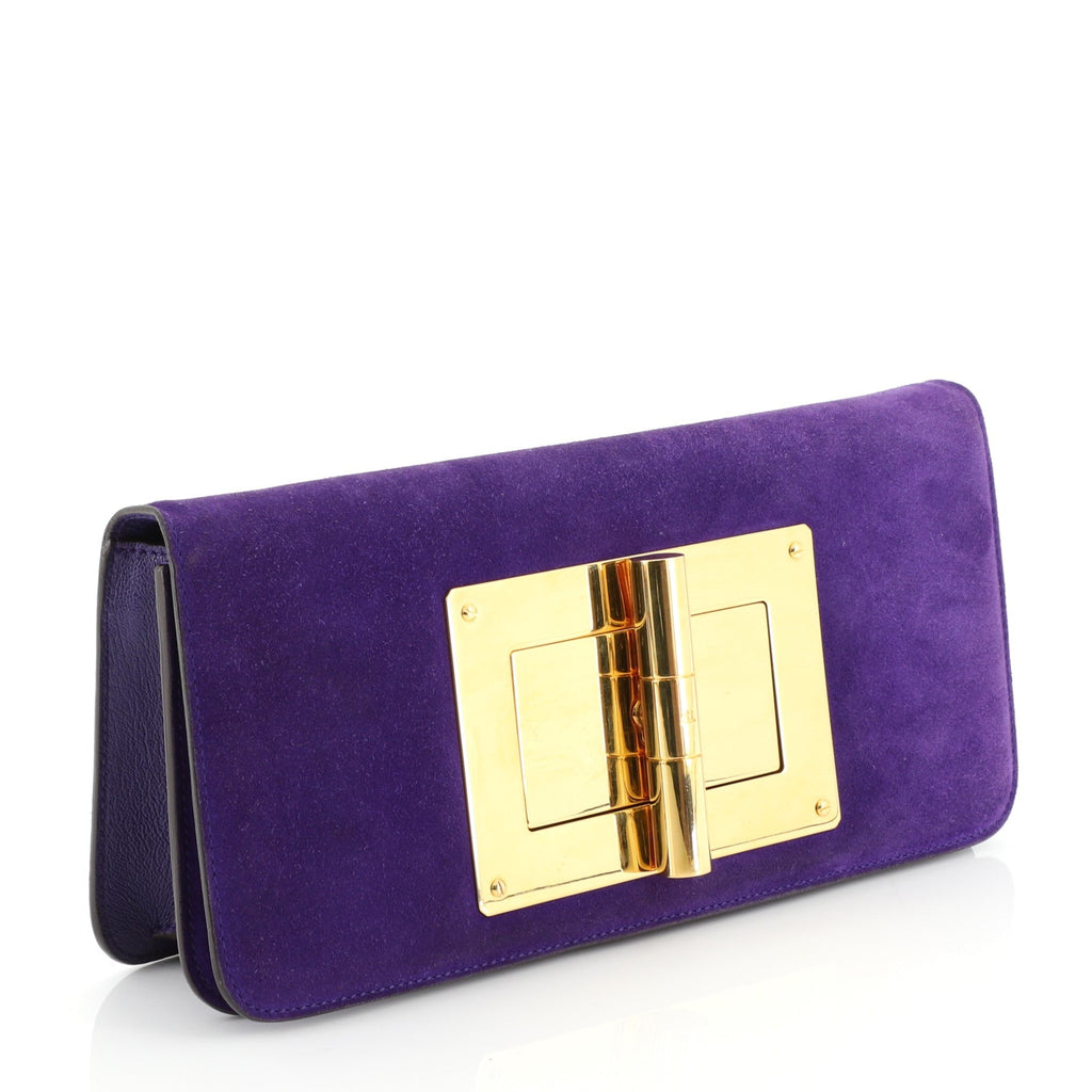 Natalia Convertible Clutch Suede East West