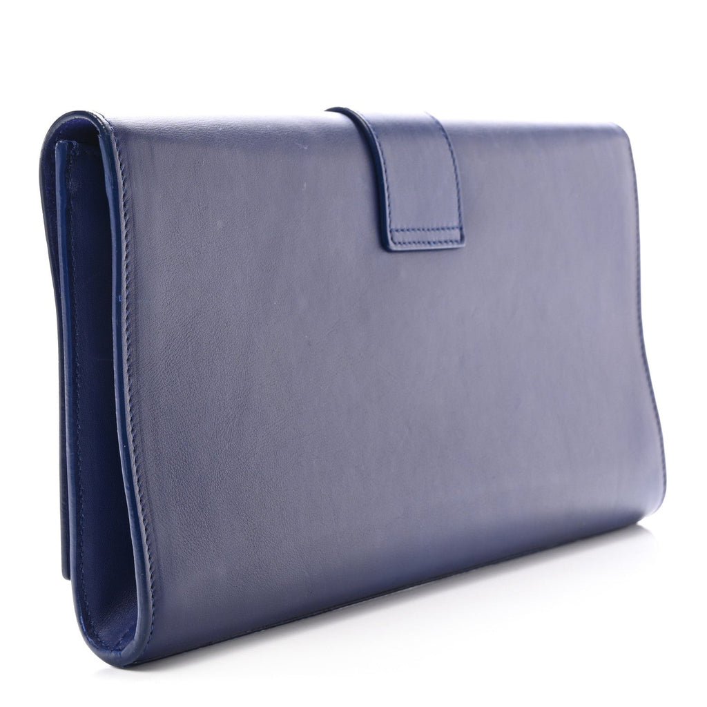 Calfskin Classic Y Ligne Clutch Royal Blue