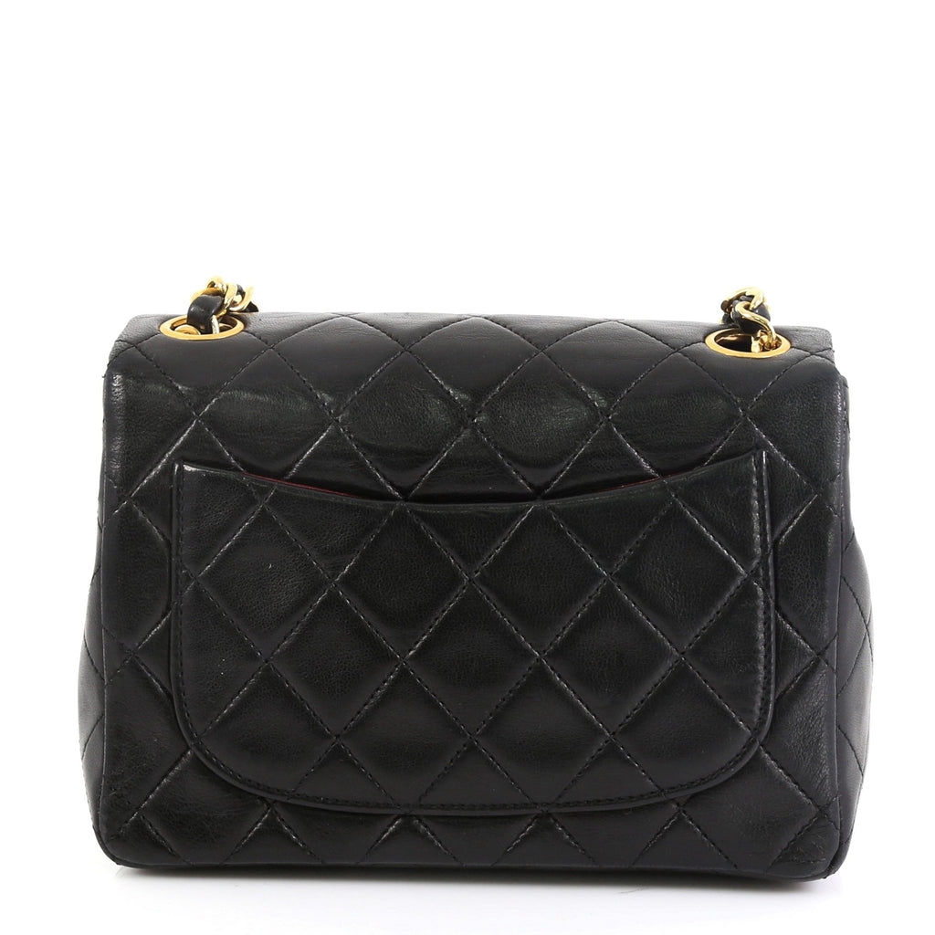 Vintage Square Classic Single Flap Bag Quilted Lambskin Mini