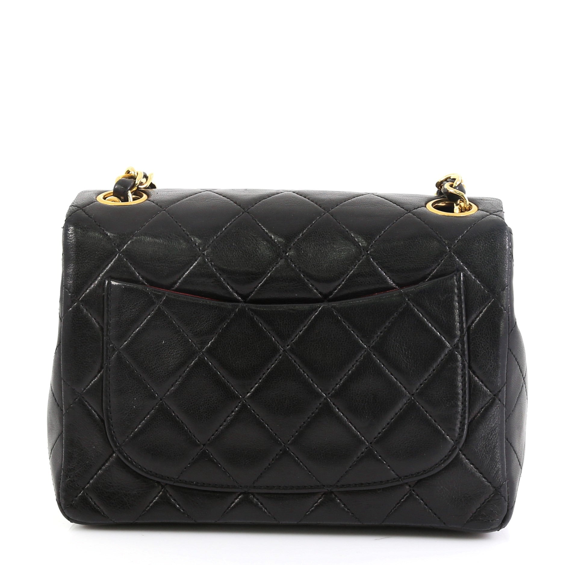 Vintage Square Classic Single Flap Bag Quilted Lambskin Mini