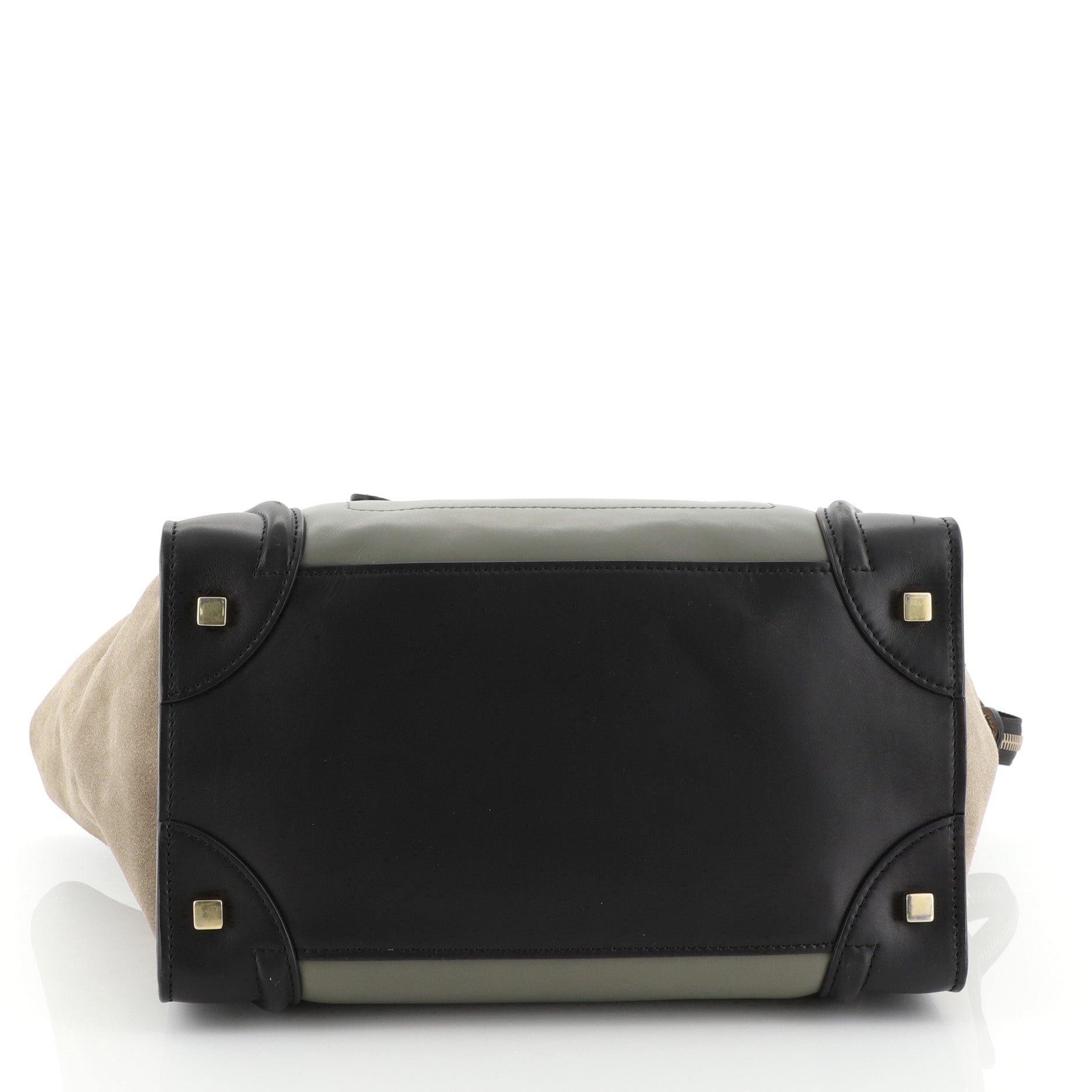 Tricolor Luggage Handbag Leather Mini