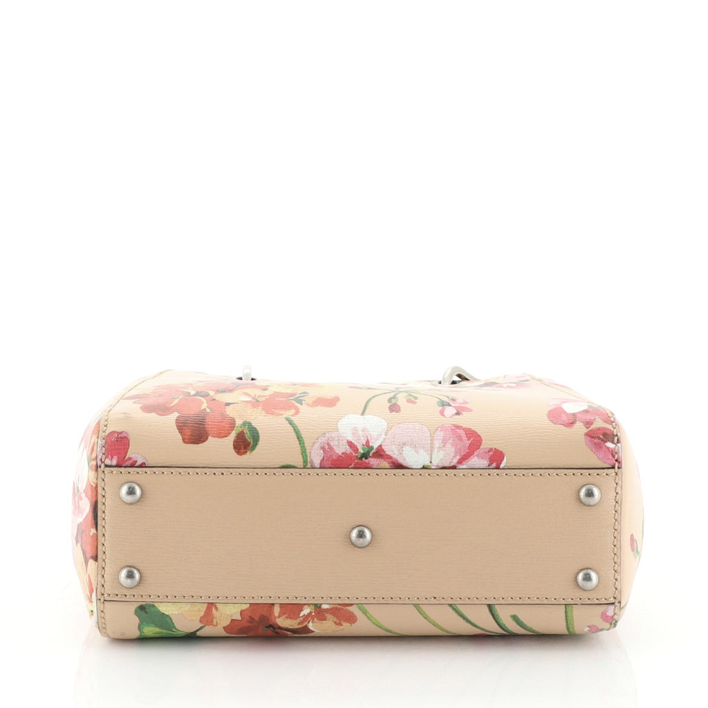 Bamboo Shopper Tote Blooms Print Leather Mini