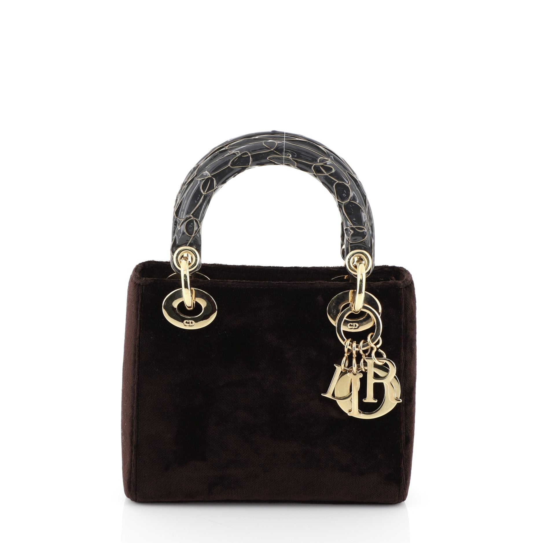 Lady Dior Handbag Velvet Mini