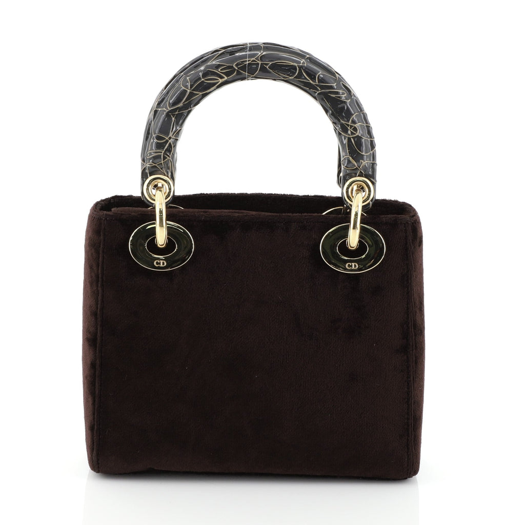 Lady Dior Handbag Velvet Mini
