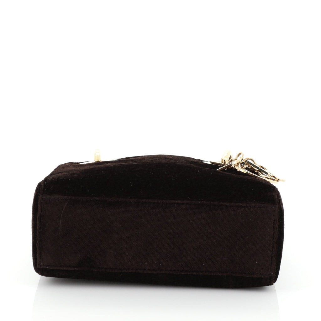 Lady Dior Handbag Velvet Mini