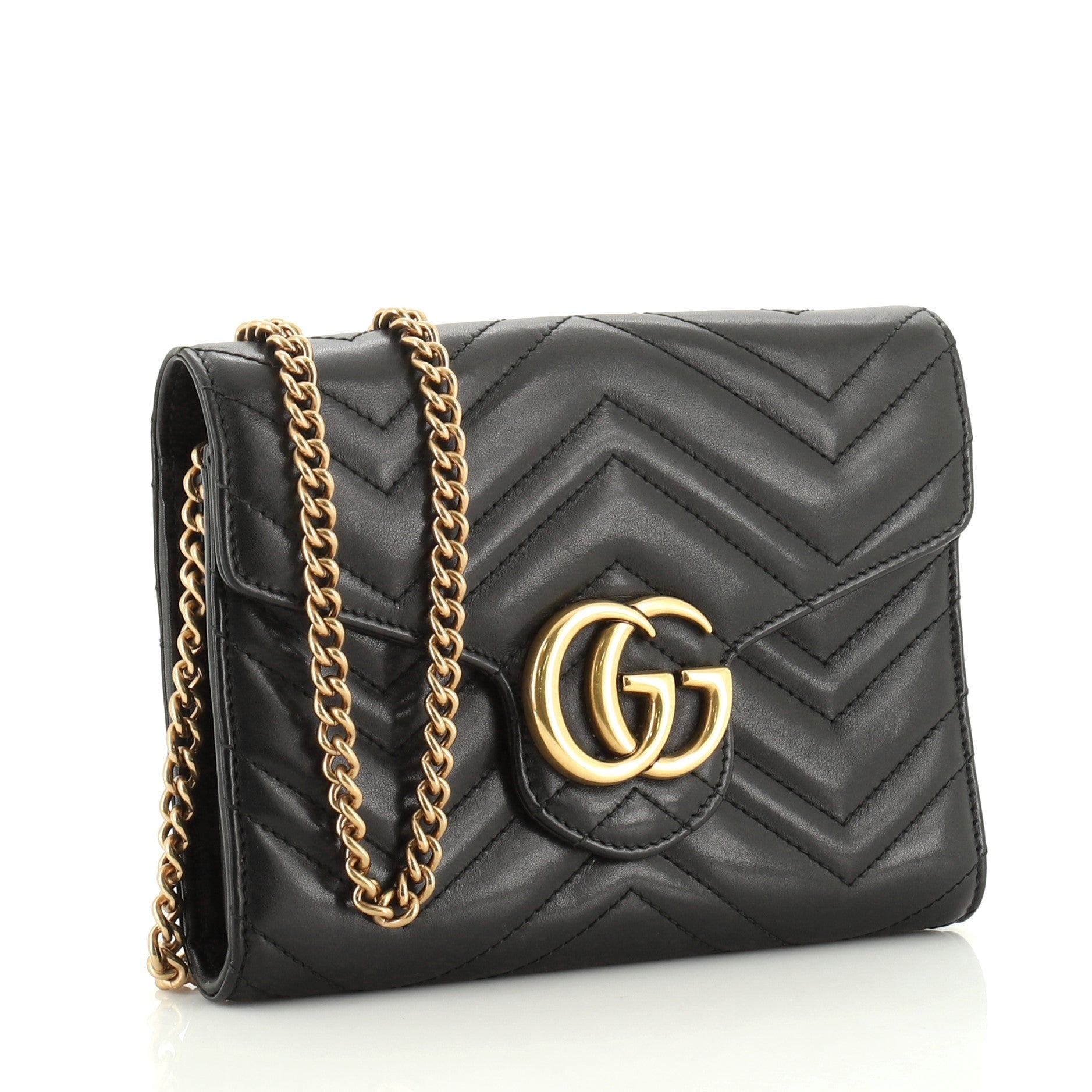 GG Marmont Chain Wallet Matelasse Leather Mini