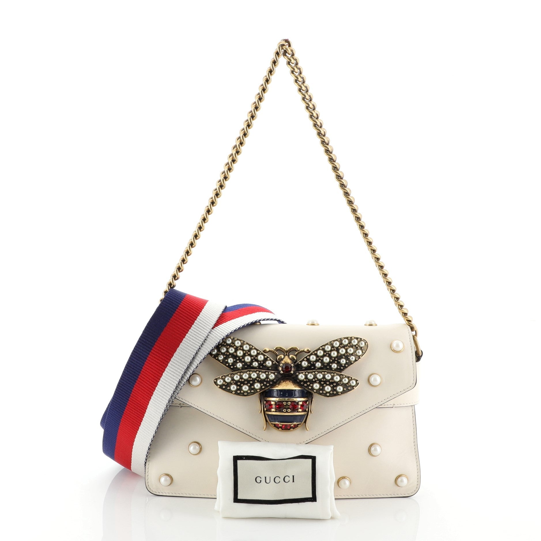 Broadway Pearly Bee Shoulder Bag Embellished Leather Mini