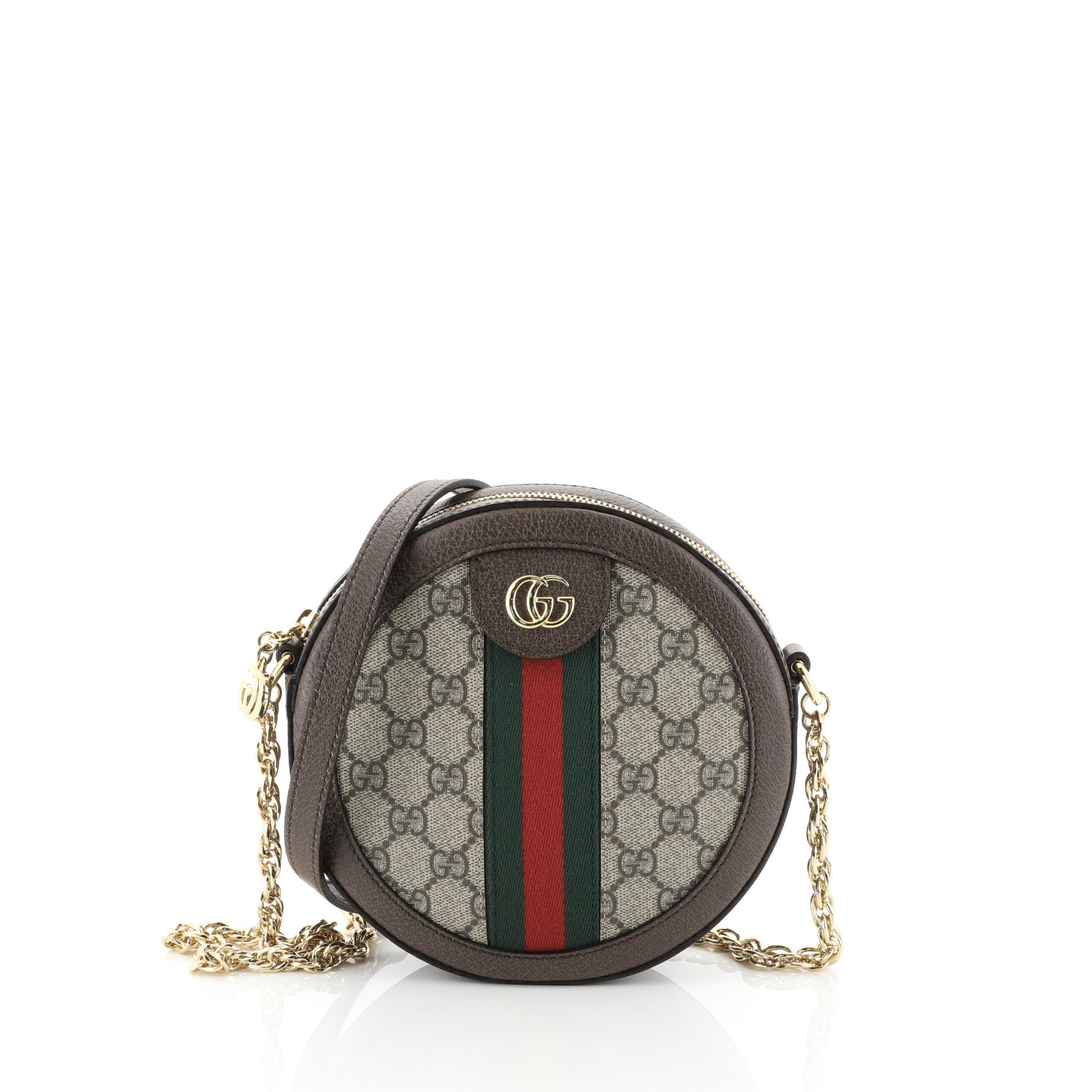 Ophidia Round Shoulder Bag GG Coated Canvas Mini