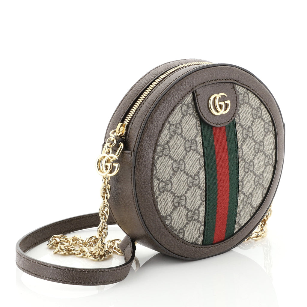 Ophidia Round Shoulder Bag GG Coated Canvas Mini