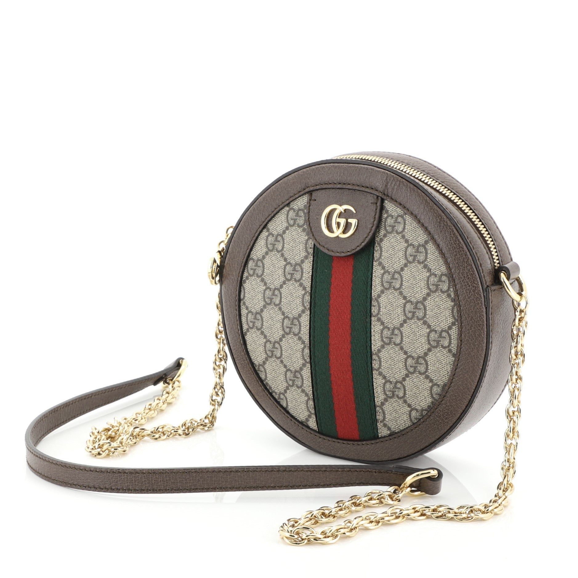 Ophidia Round Shoulder Bag GG Coated Canvas Mini