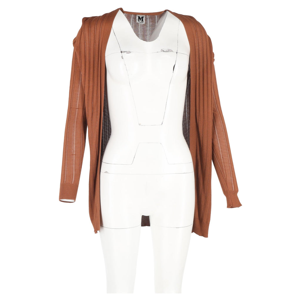 M Missoni Ribbed Knit igan in Brown Viscose