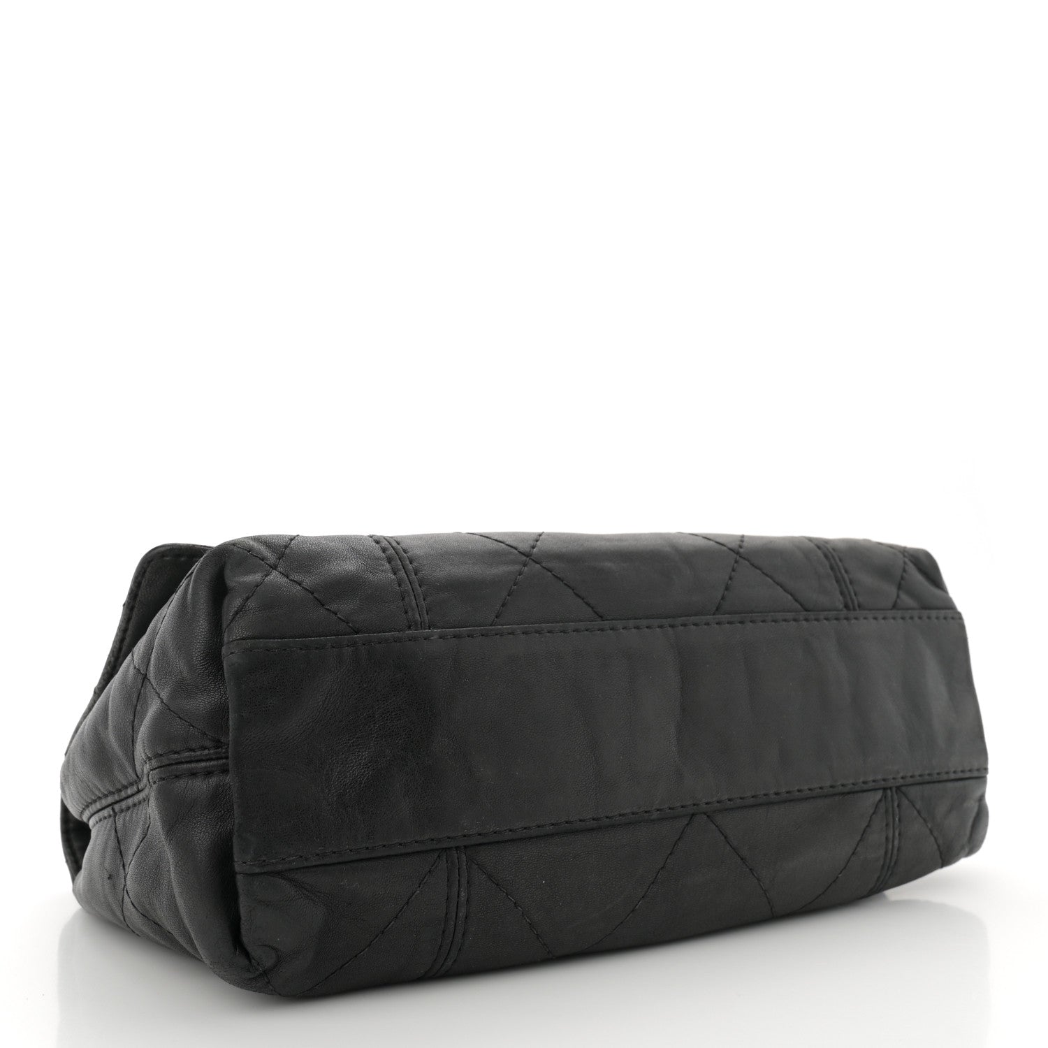 Lambskin Quilted Large Soft Touch Flap Black