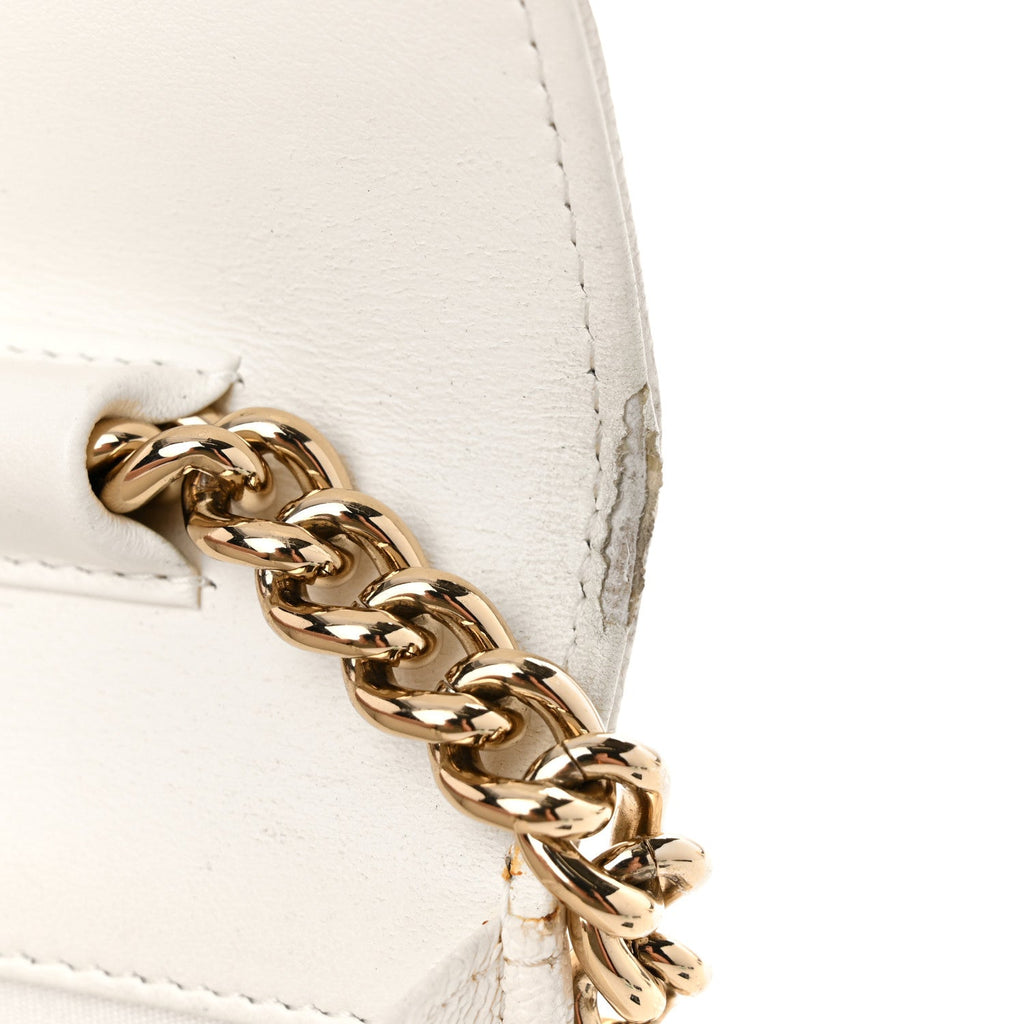 Caviar Quilted Boy Wallet On Chain WOC White