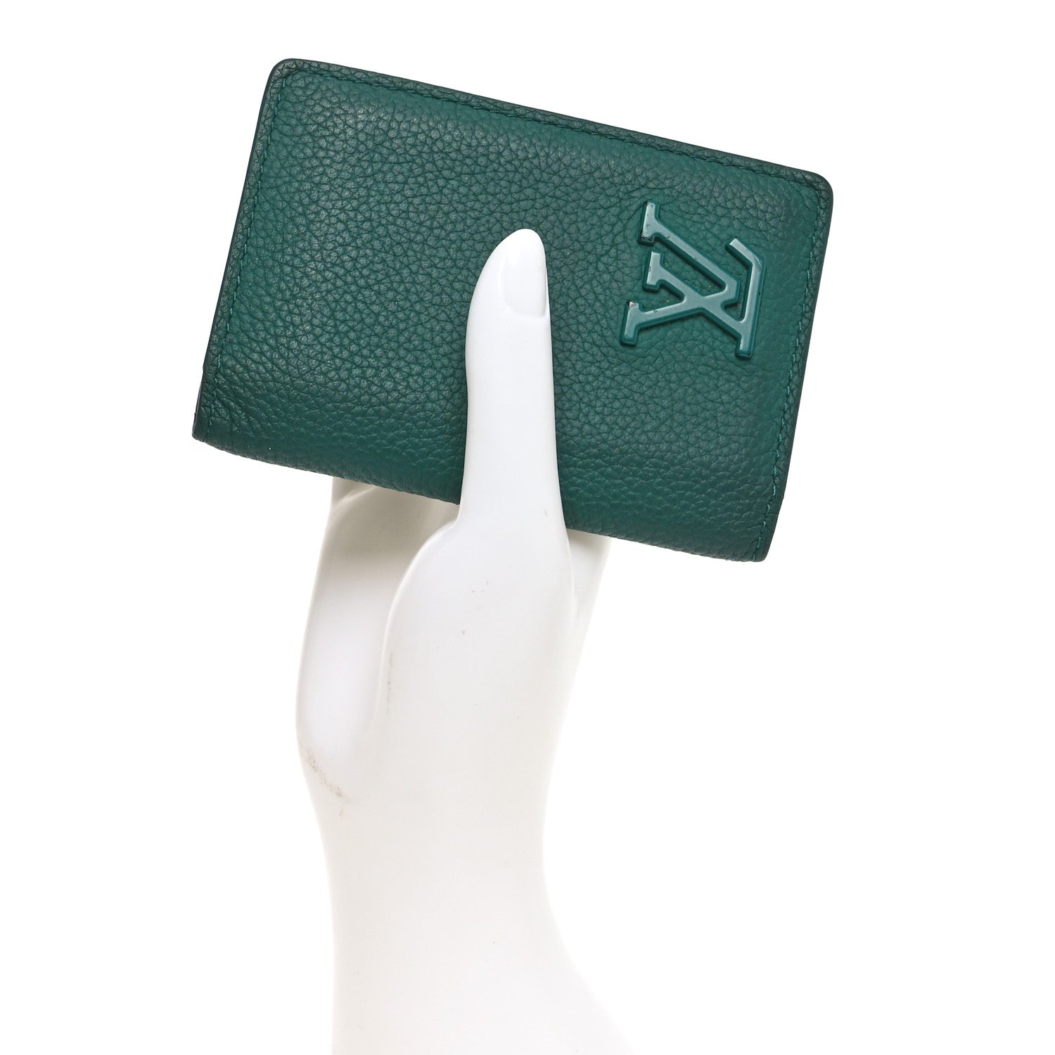 Grained Calfskin Aerogram Pocket Organizer Evergreen