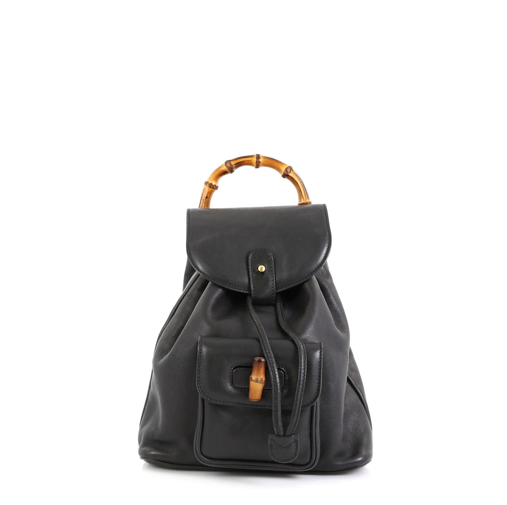 Vintage Bamboo Backpack Leather Mini