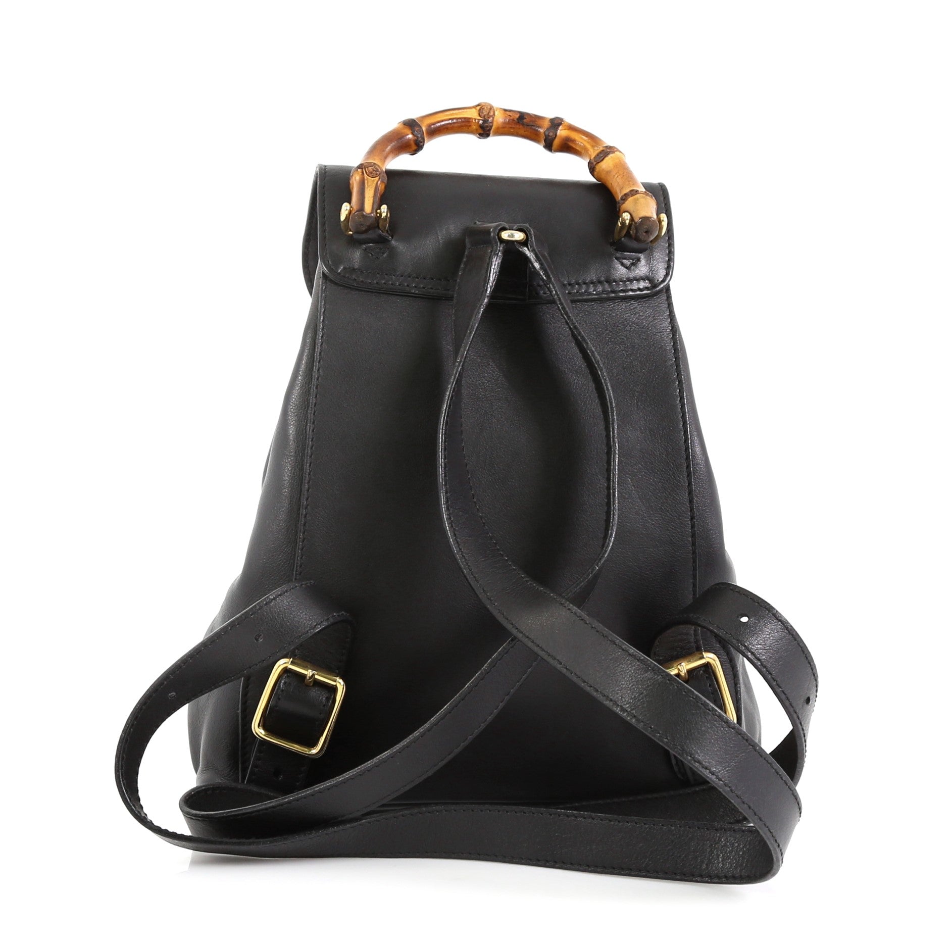 Vintage Bamboo Backpack Leather Mini