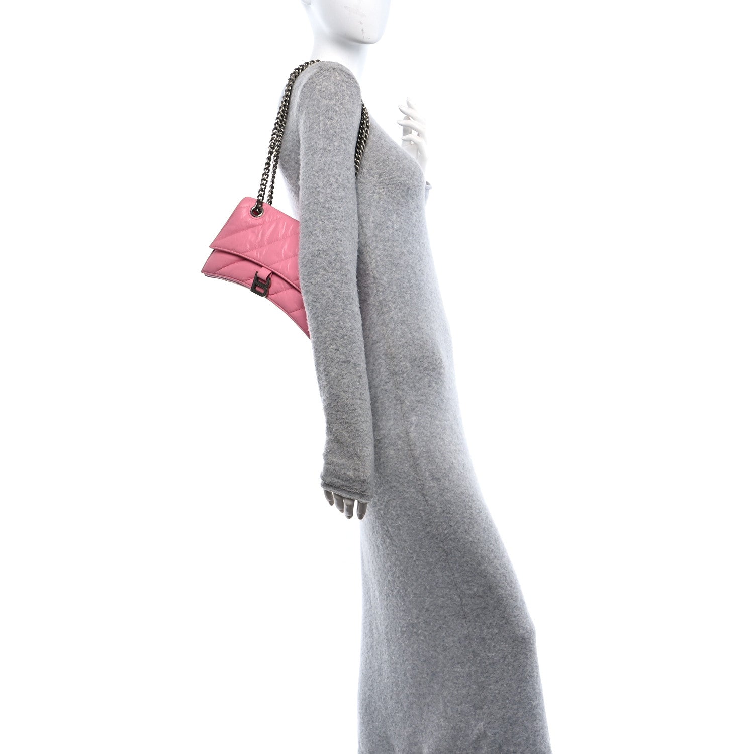 Crushed Calfskin Quilted Small Crush Chain Bag Sweet Pink