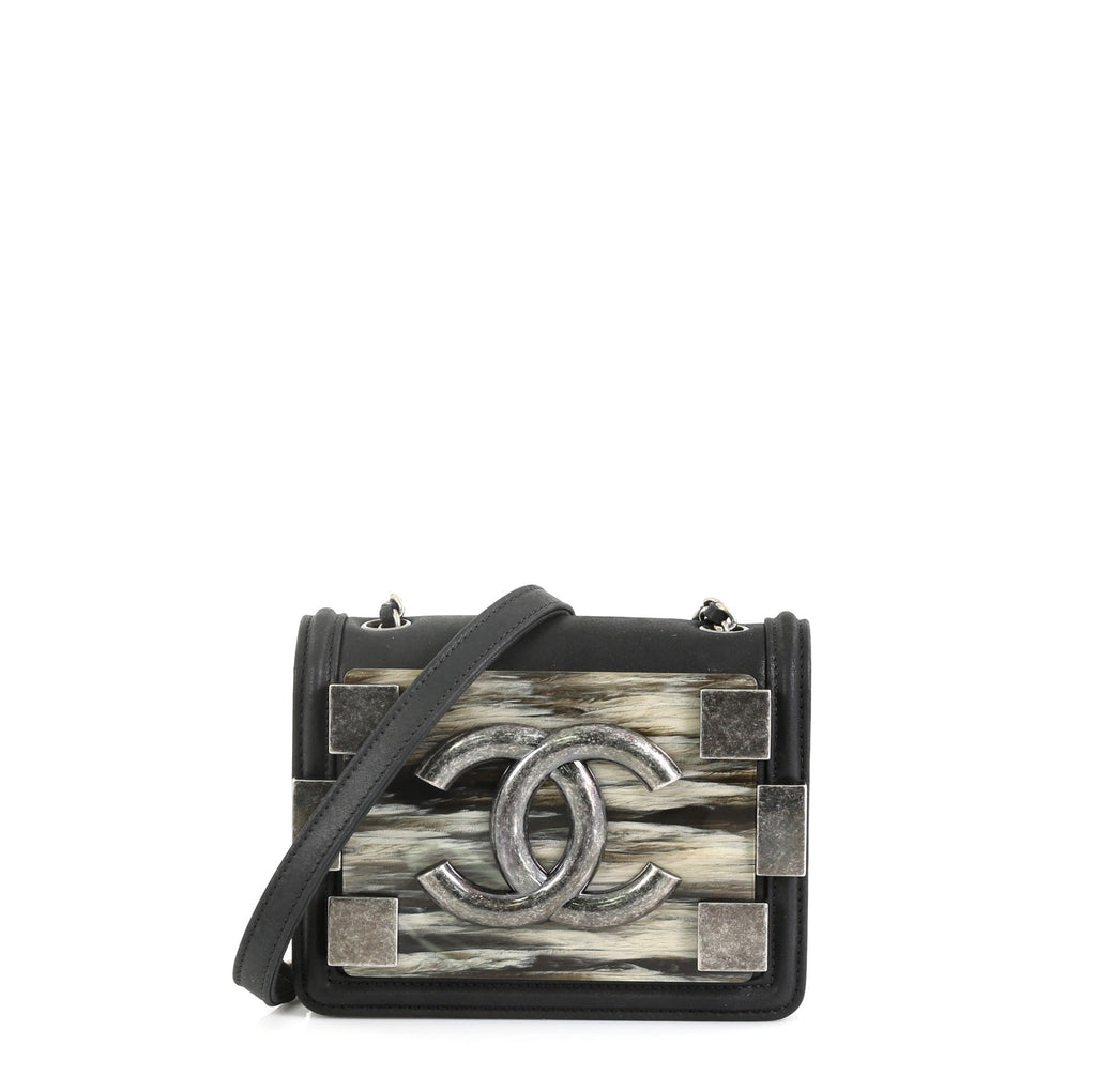 Boy Brick Flap Bag Iridescent Calfskin and Plexiglass Mini