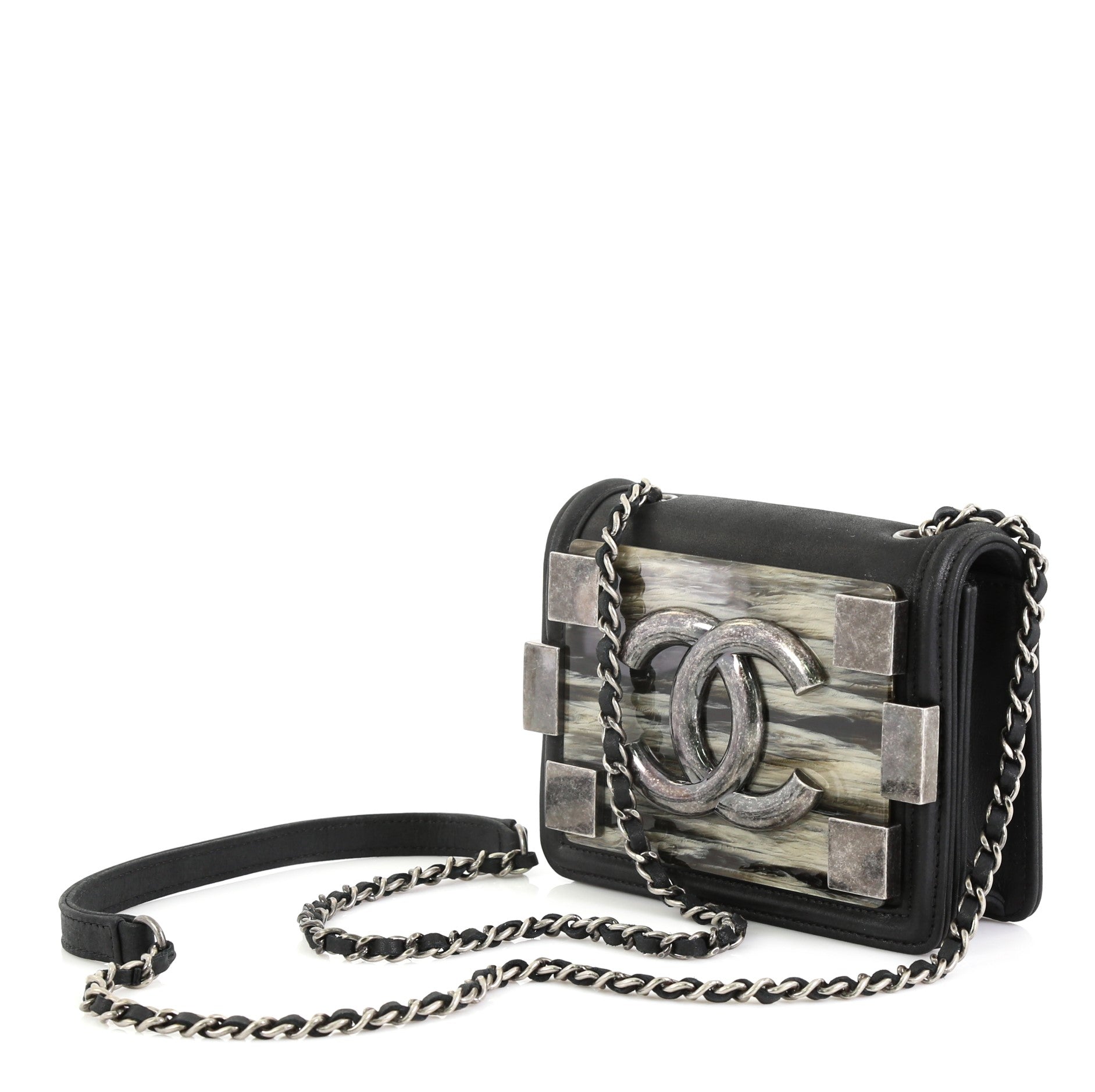 Boy Brick Flap Bag Iridescent Calfskin and Plexiglass Mini