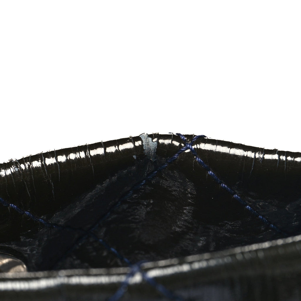 Patent Quilted Chic and Glitter Large Tote Navy Blue