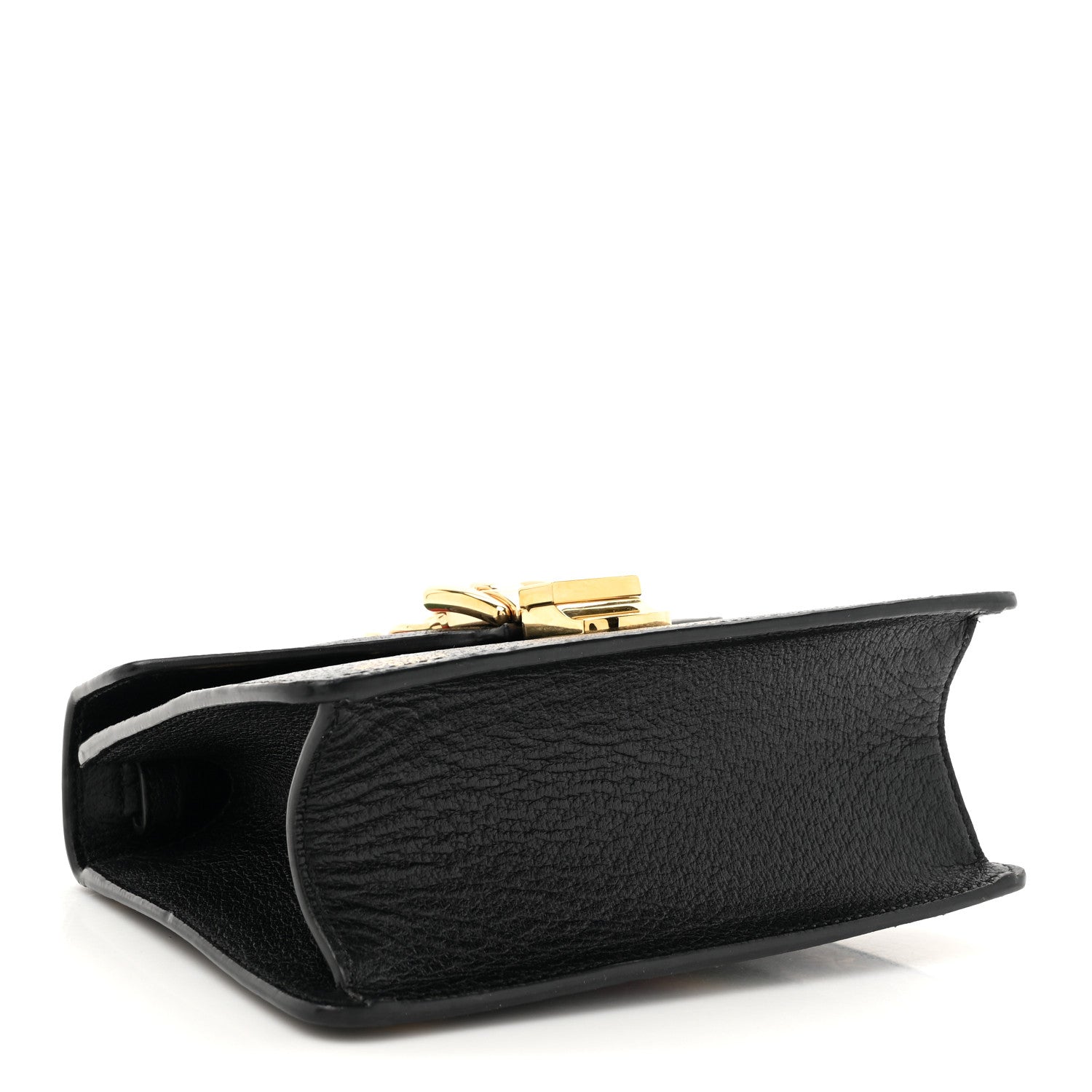 Textured Calfskin Bee Star Print Mini Sylvie Top Handle Bag Black
