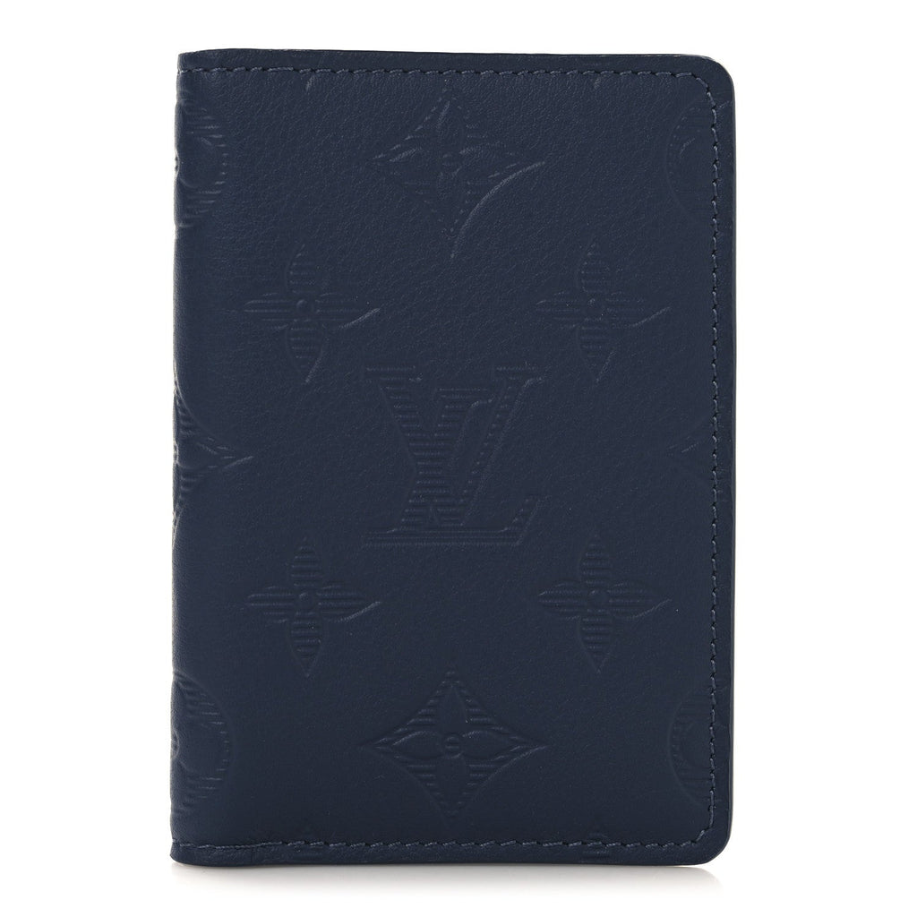 Calfskin Monogram Shadow Pocket Organizer Navy Blue
