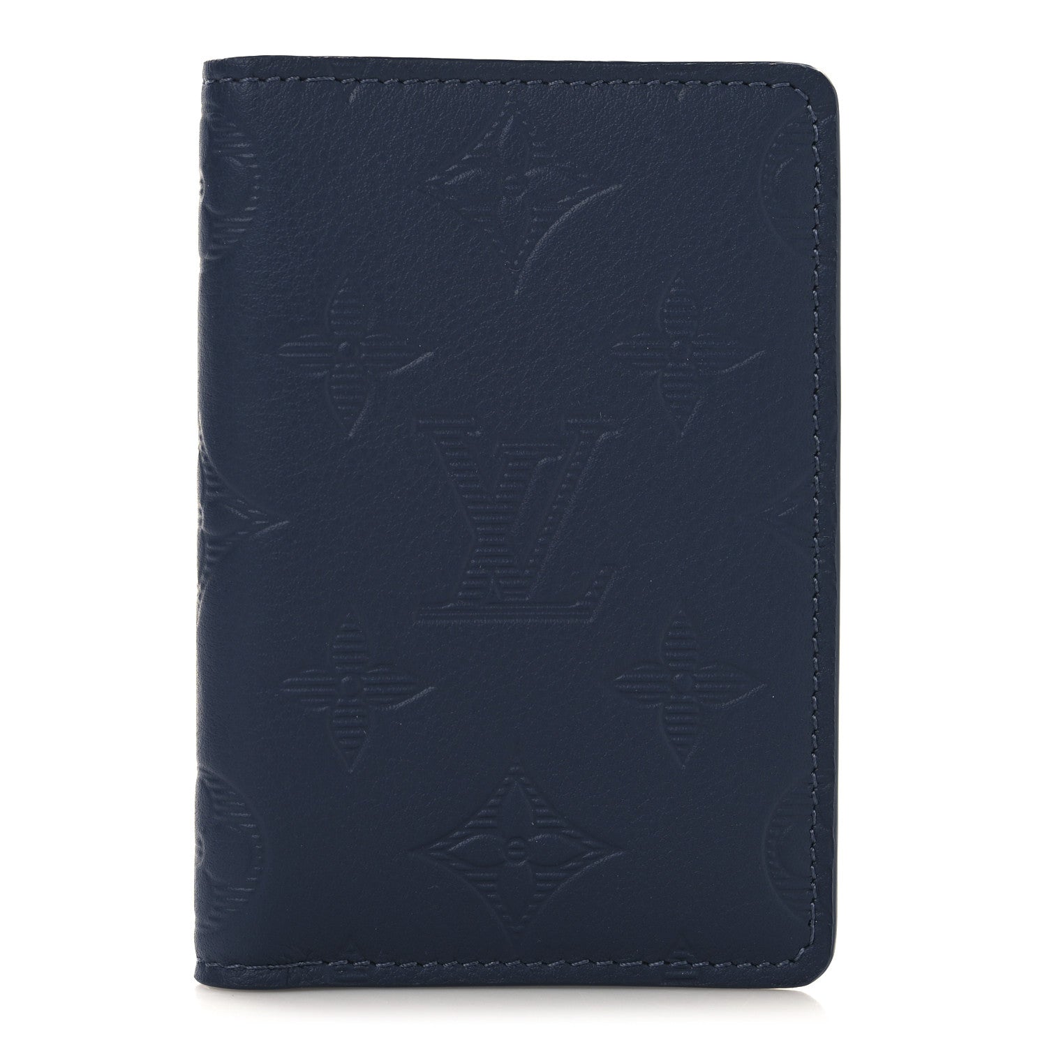 Calfskin Monogram Shadow Pocket Organizer Navy Blue