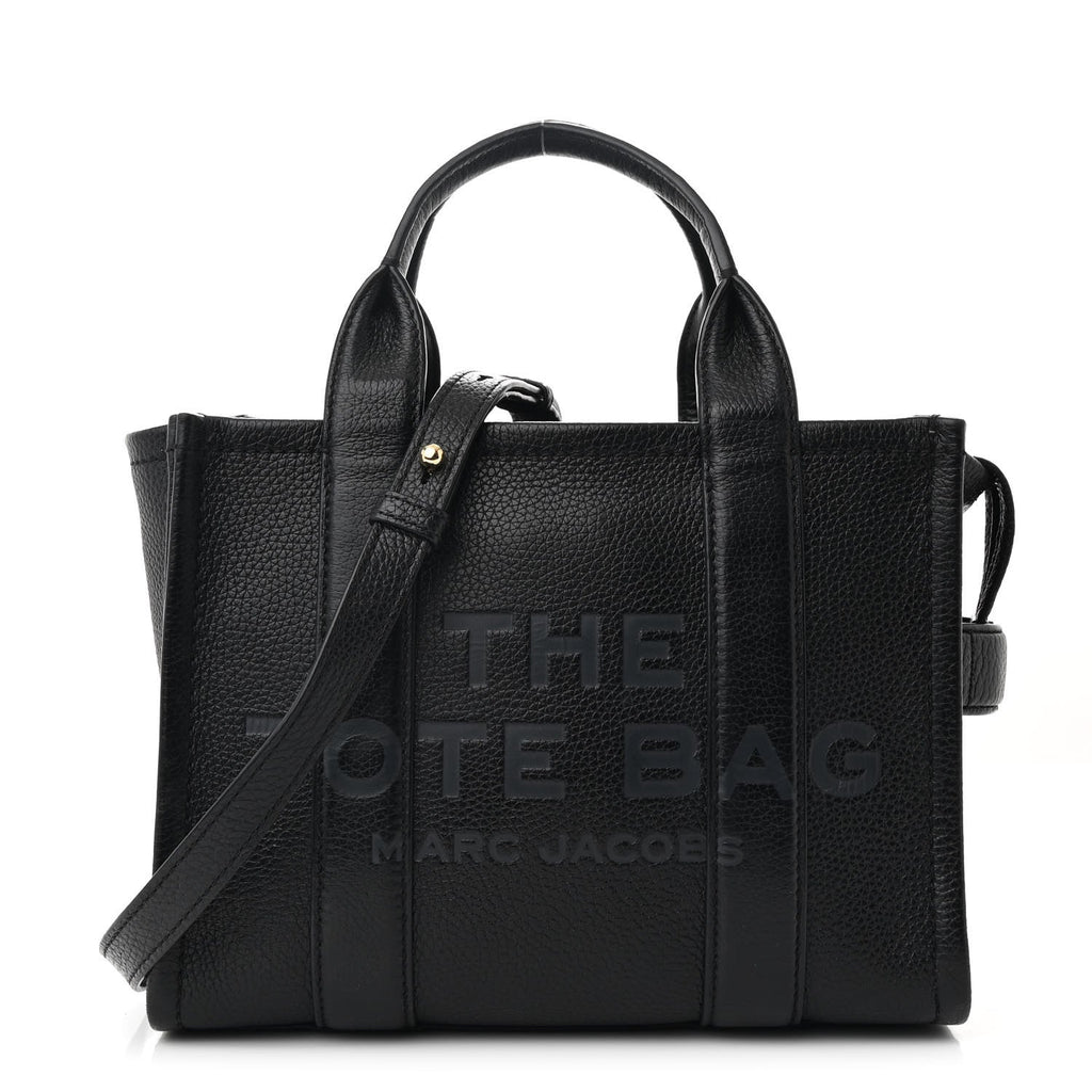 Grained Calfskin Small The Tote Bag Black