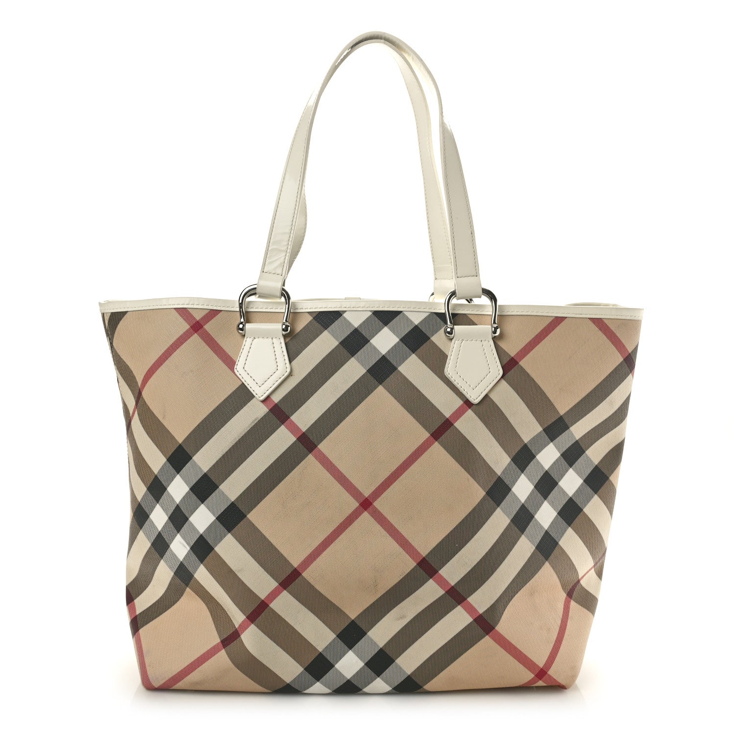 Nova Check Large Nickie Tote White