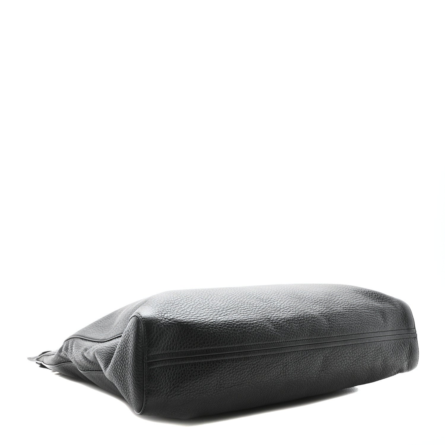 Pebbled Calfskin Alix Zip Clutch Black