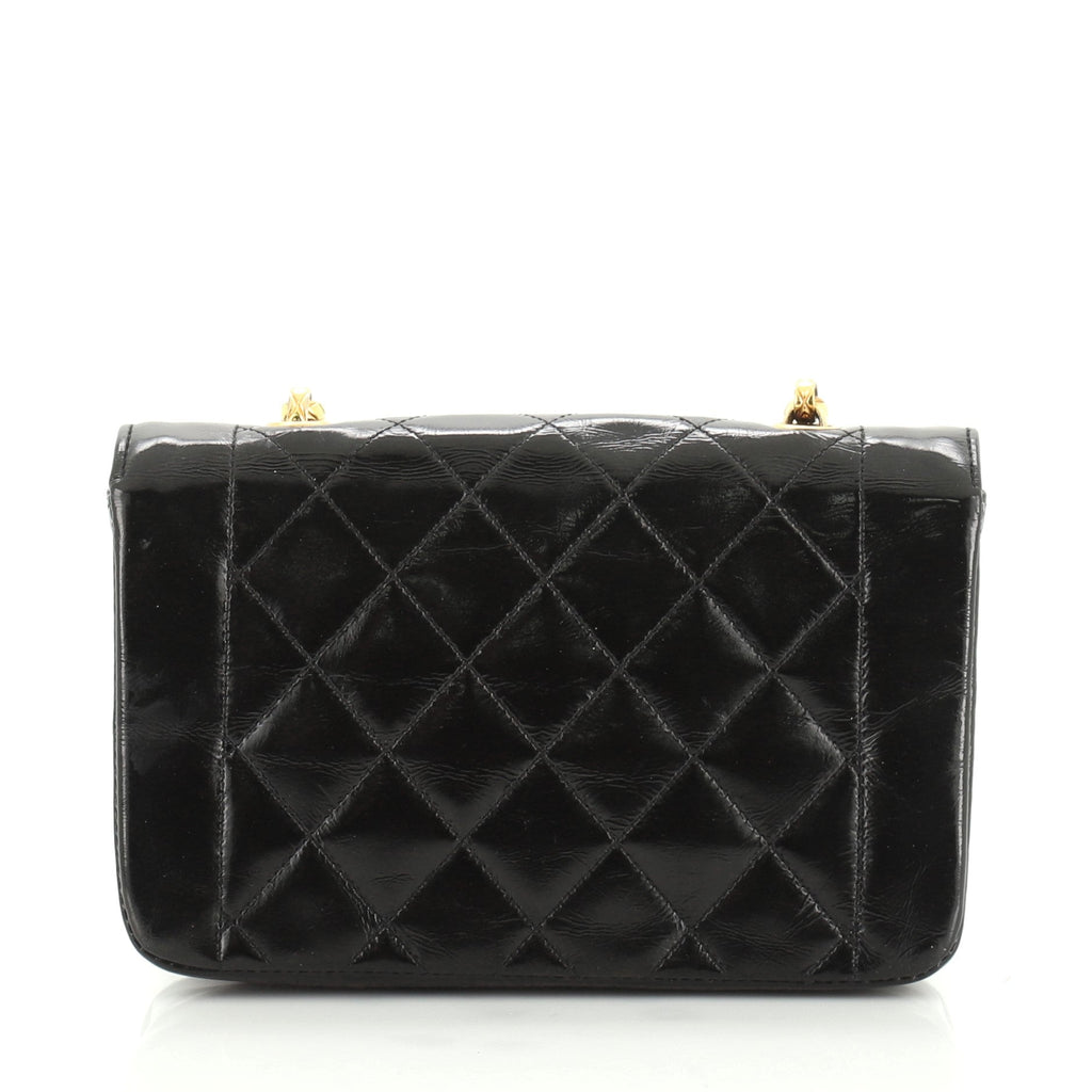 Vintage Diana Flap Bag Quilted Patent Mini