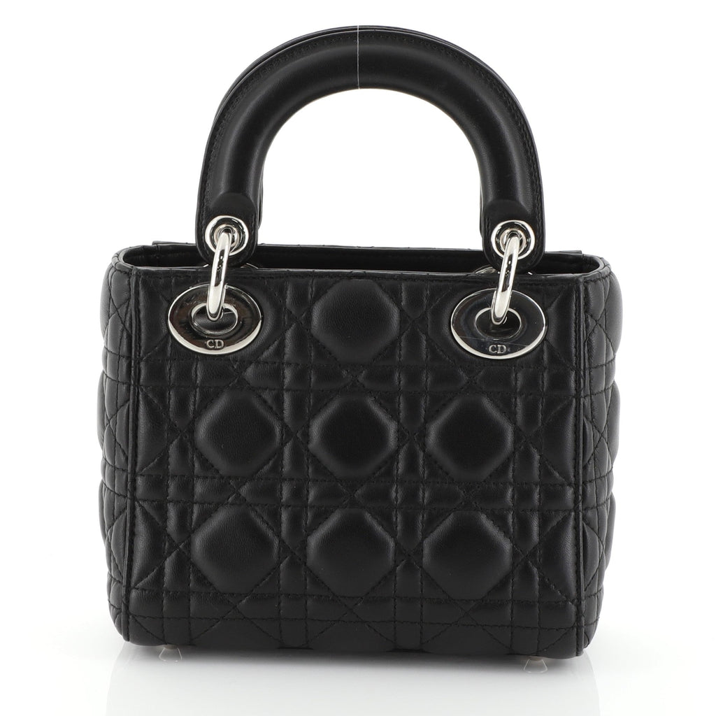 Lady Dior Handbag Cannage Quilt Lambskin Mini