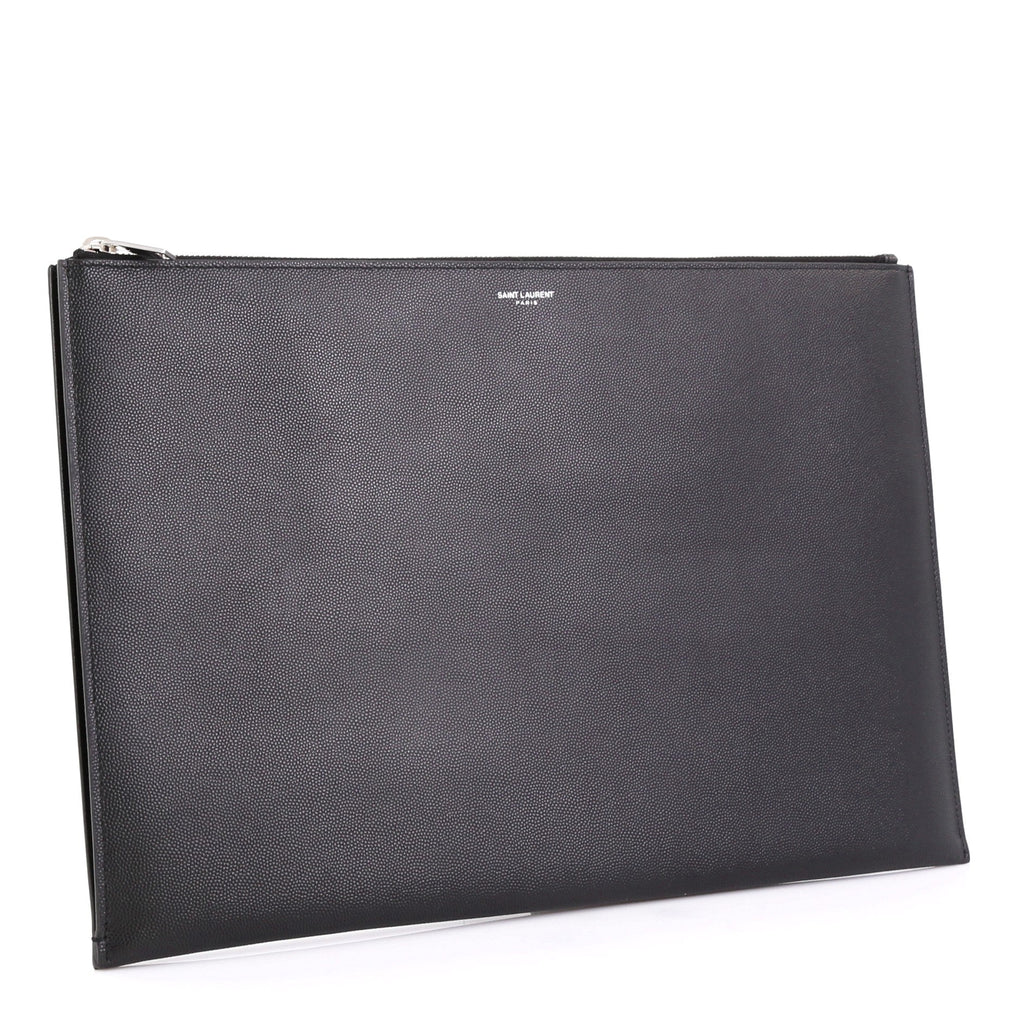 Letters Zip Clutch Leather Large