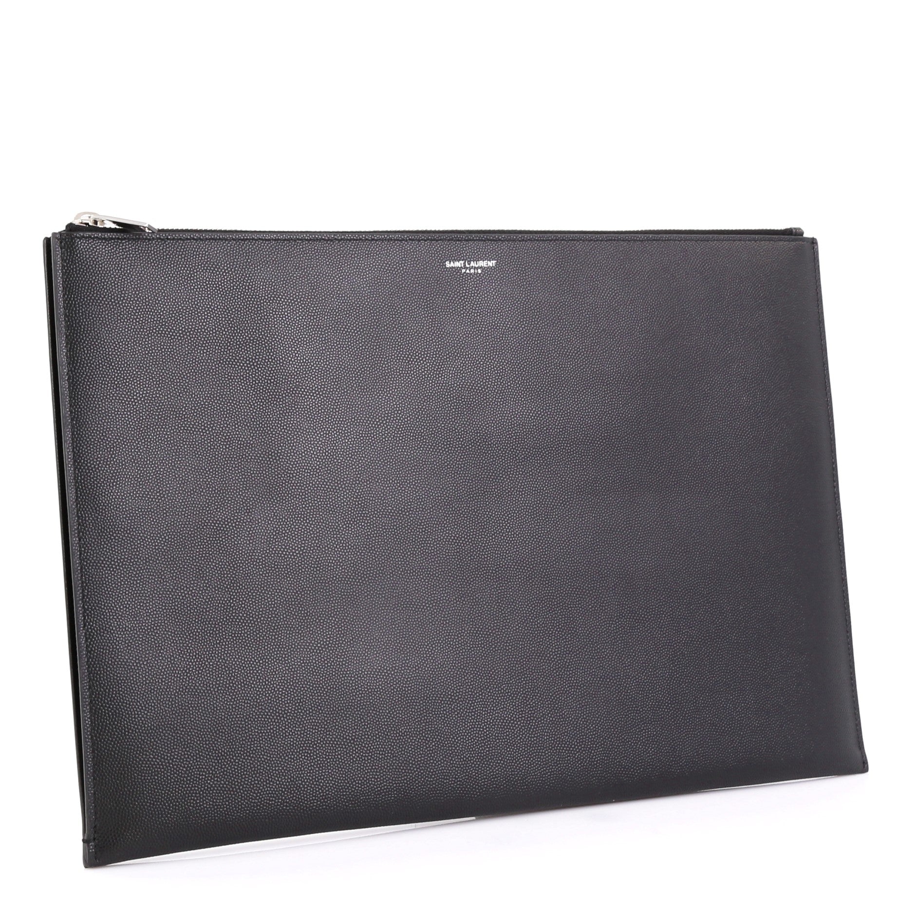 Letters Zip Clutch Leather Large