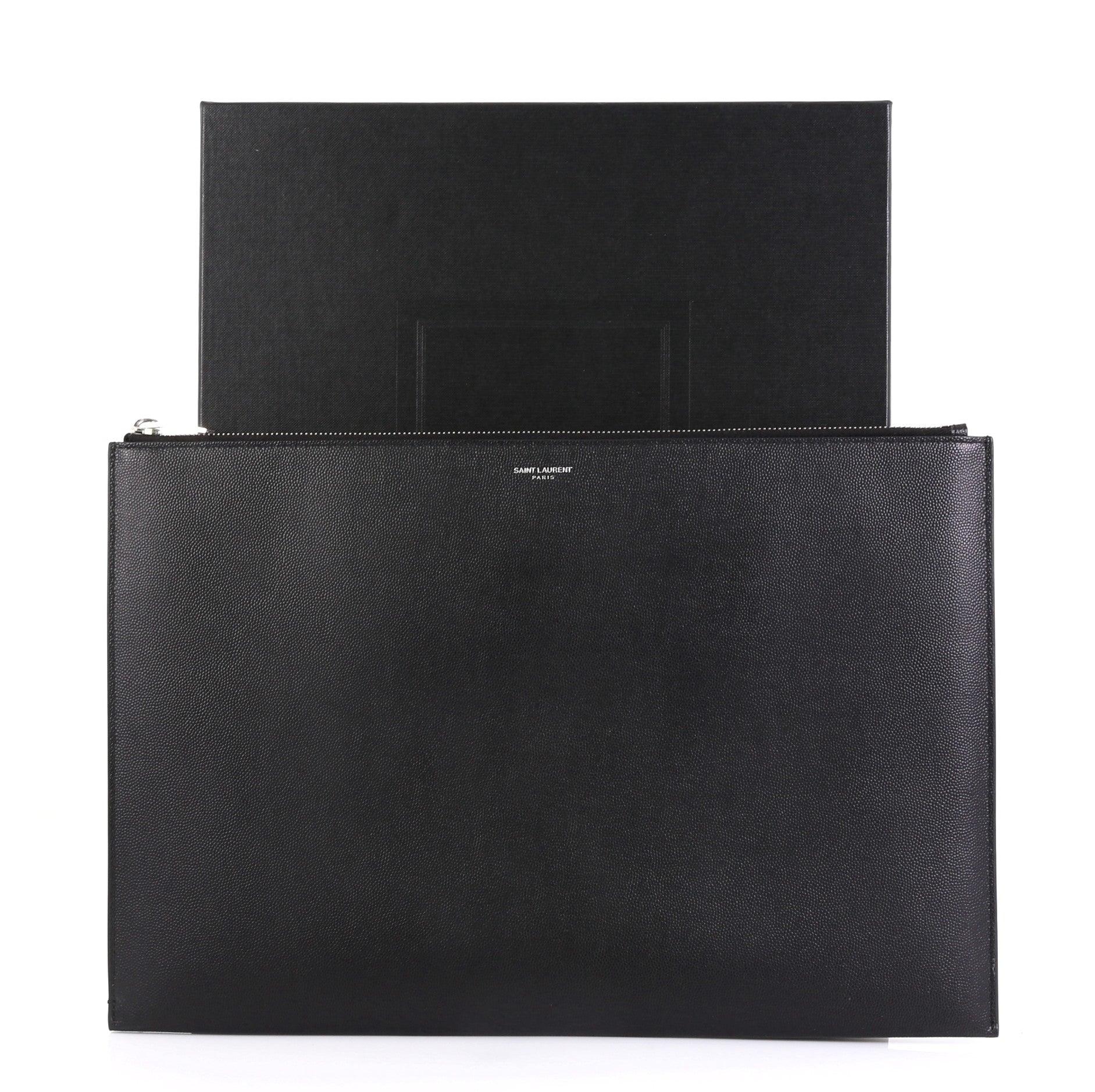 Letters Zip Clutch Leather Large