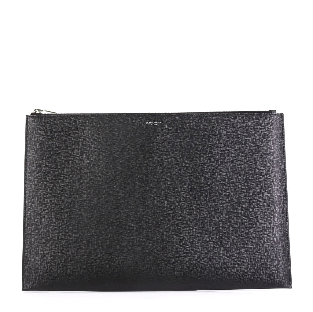 Letters Zip Clutch Leather Large