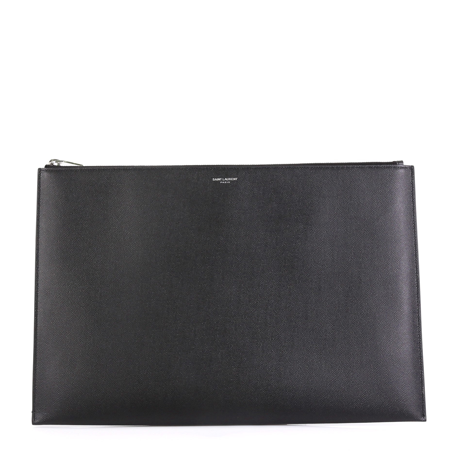 Letters Zip Clutch Leather Large