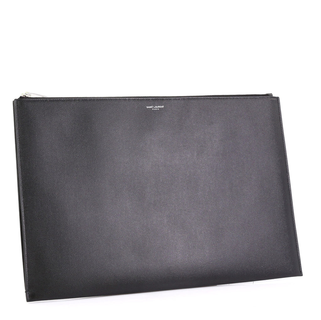 Letters Zip Clutch Leather Large