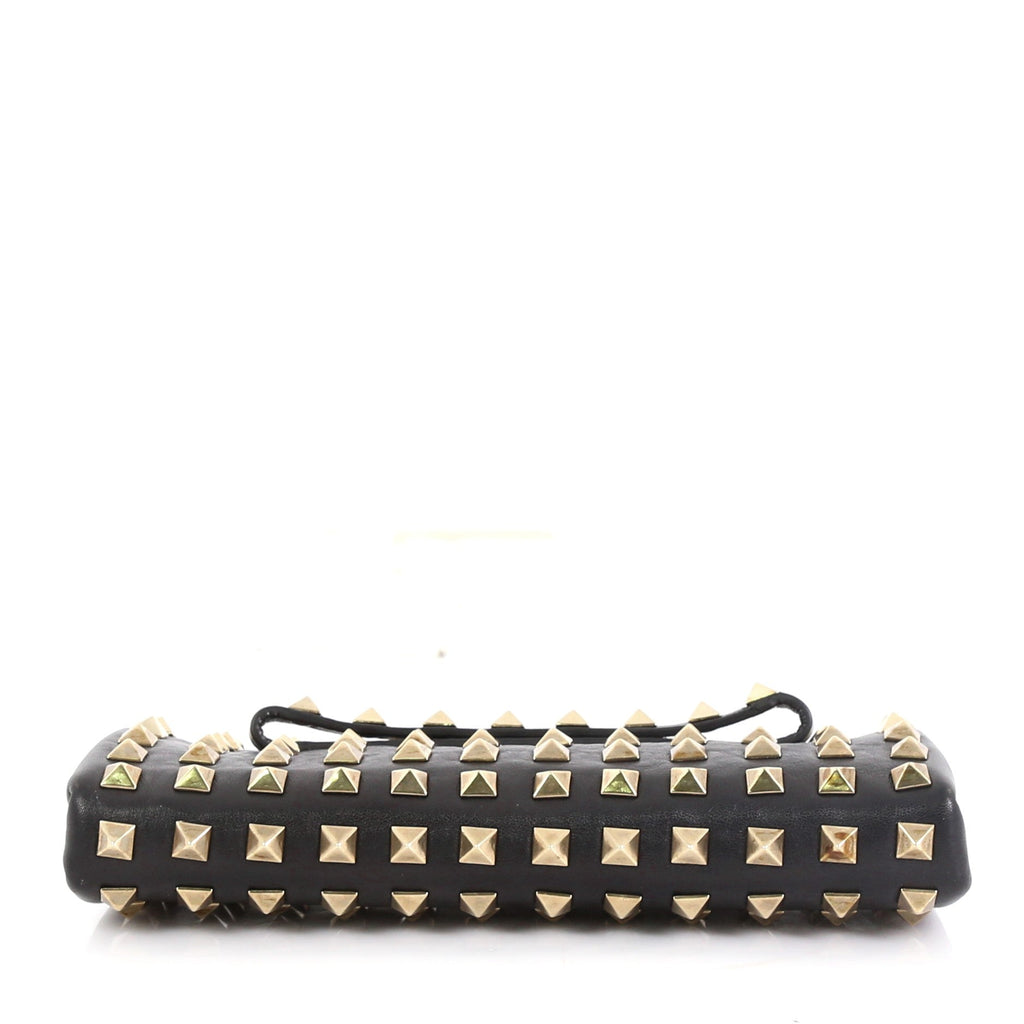 Rockstud Chain Frame Clutch Full Studded Leather Small