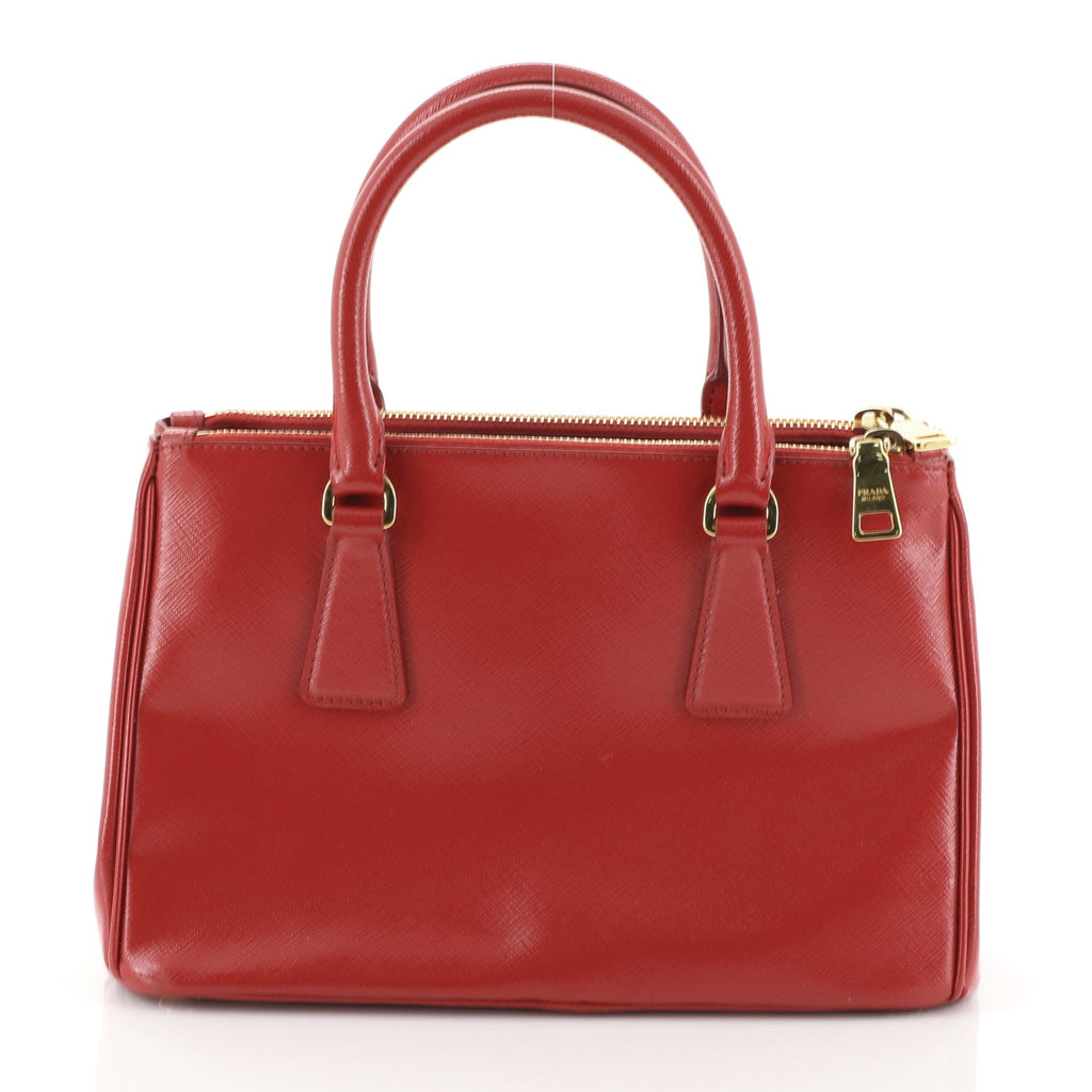 Double Zip Lux Tote Vernice Saffiano Leather Mini