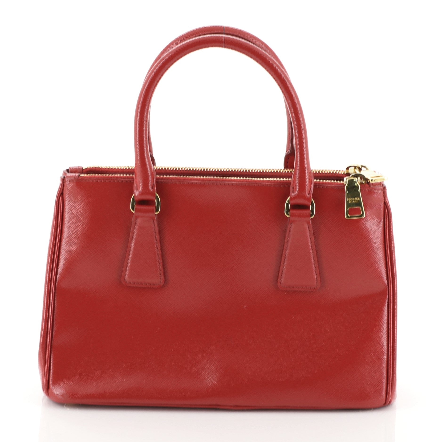 Double Zip Lux Tote Vernice Saffiano Leather Mini