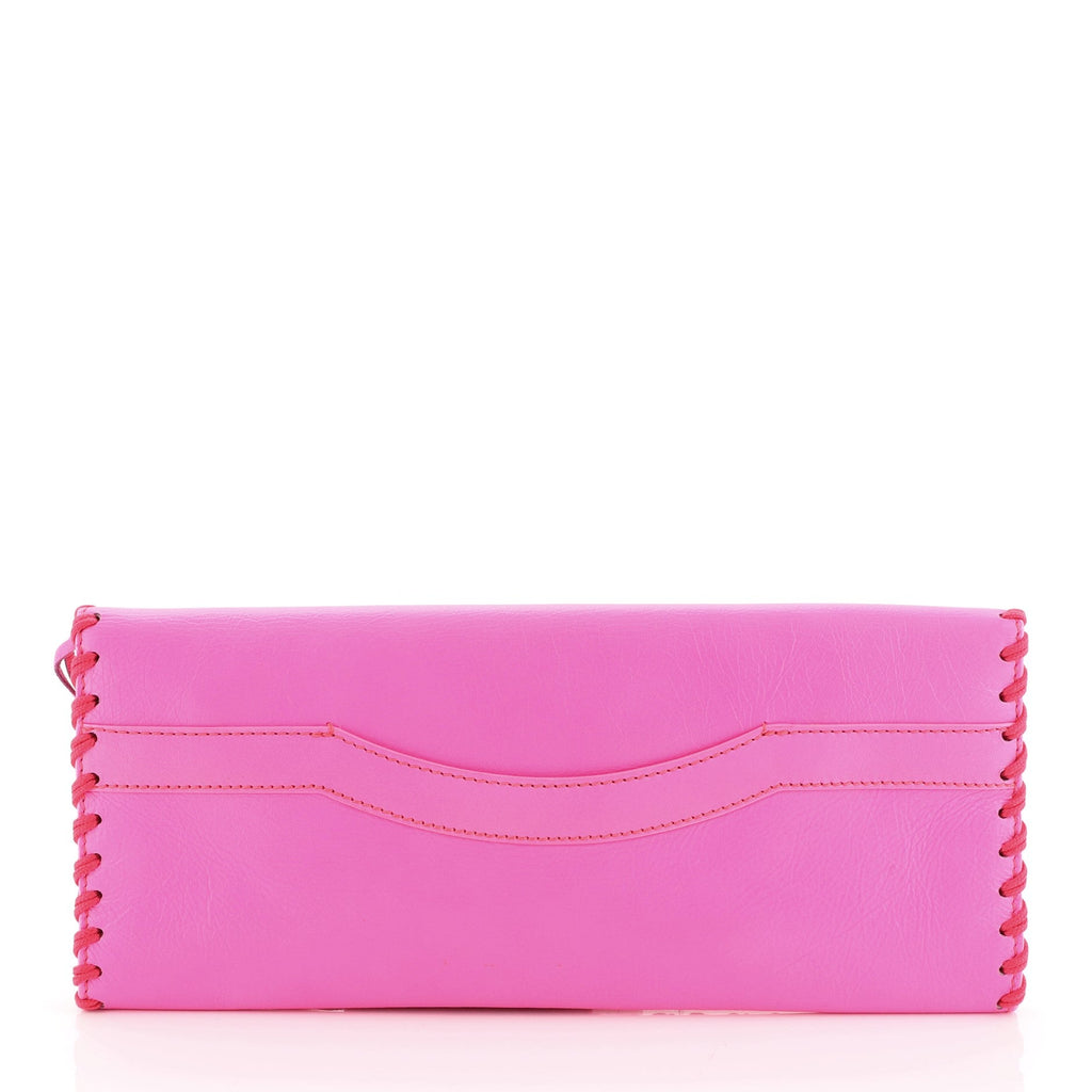 Flap Clutch Giant Studs Leather Long