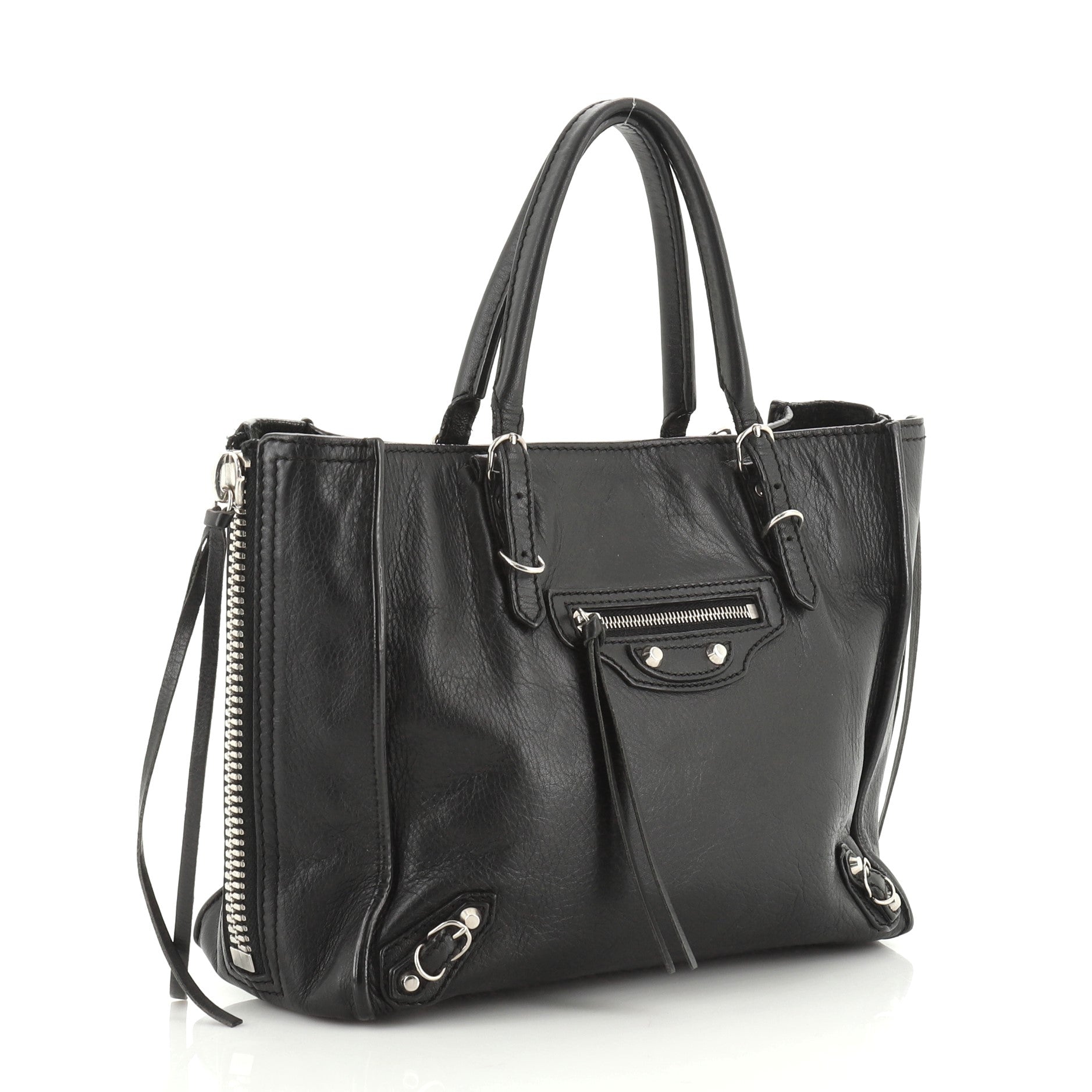 Papier A4 Zip Around Classic Studs Bag Leather Mini