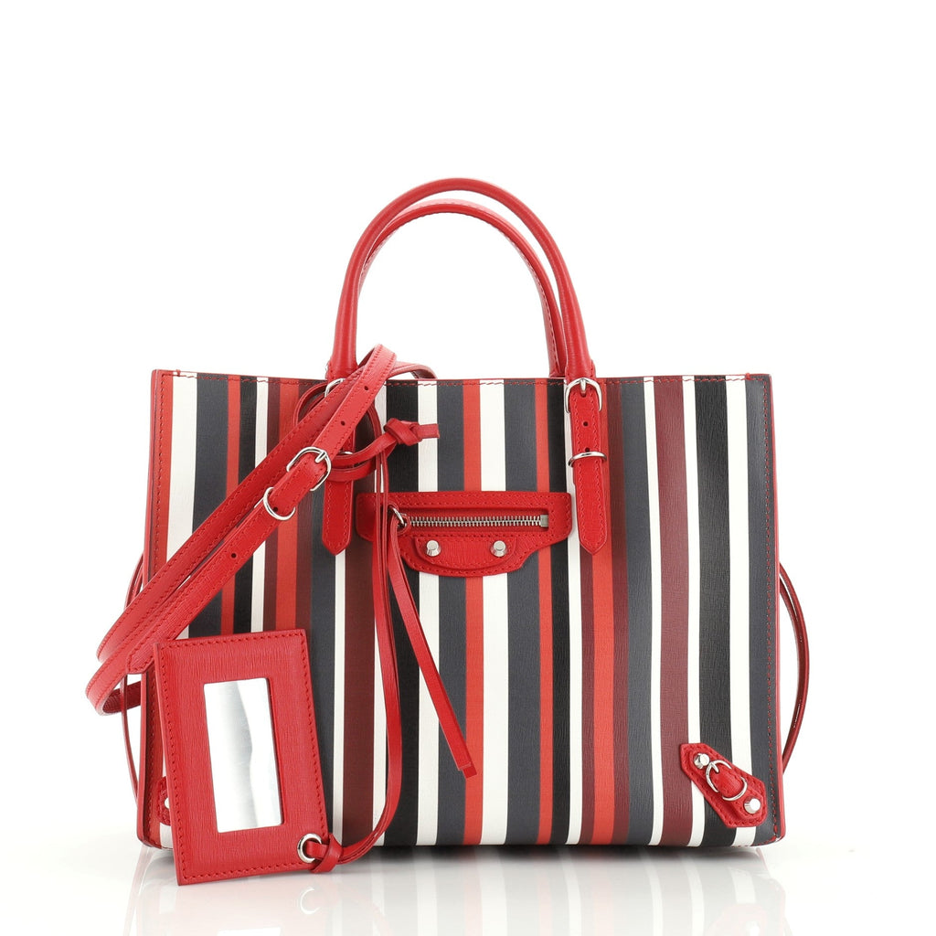 Papier A4 Zip Around Classic Studs Bag Striped Leather Mini