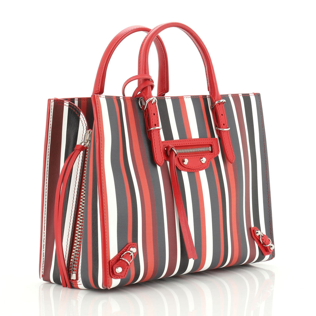 Papier A4 Zip Around Classic Studs Bag Striped Leather Mini